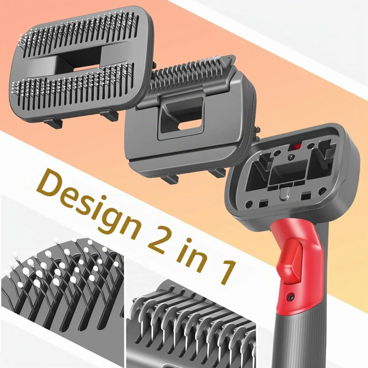 MOPEI 2-in-1 Spazzola di Aspirazione per Gatti e Cani Compatibile con Dyson Gen5 V15 V12 V11 V10 V8 V7, Ideale per Rimuovere Peli Sciolti, Forfora, Sottopelo e Grovigli - immagine 2