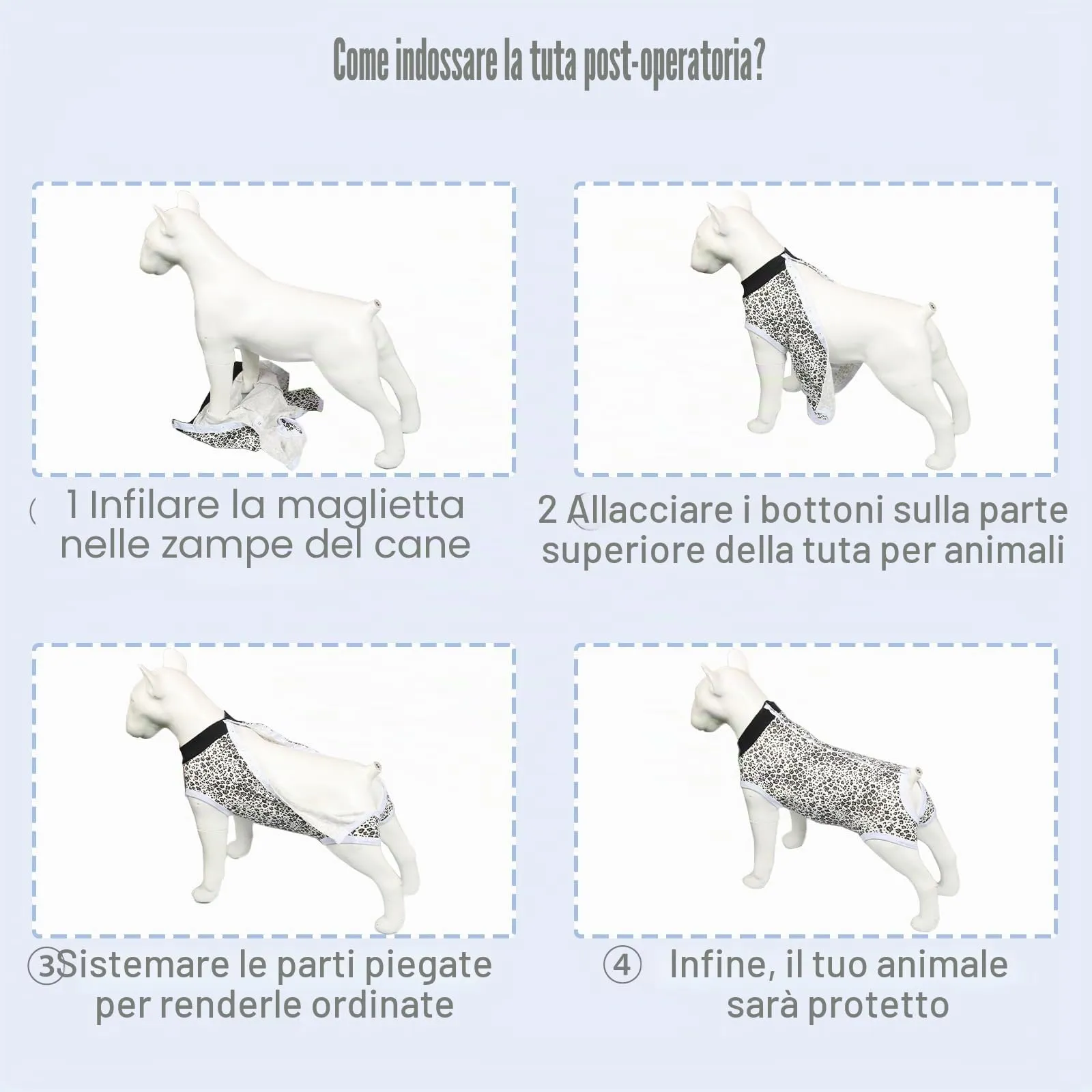 FEimaX Tuta da Recupero per Cani e Gatti Dopo l'Intervento Chirurgico, Body Post Operatorio Cane Femmina Maschio Tutina Post Operatoria per Cani di Piccola Media Taglia - immagine 6