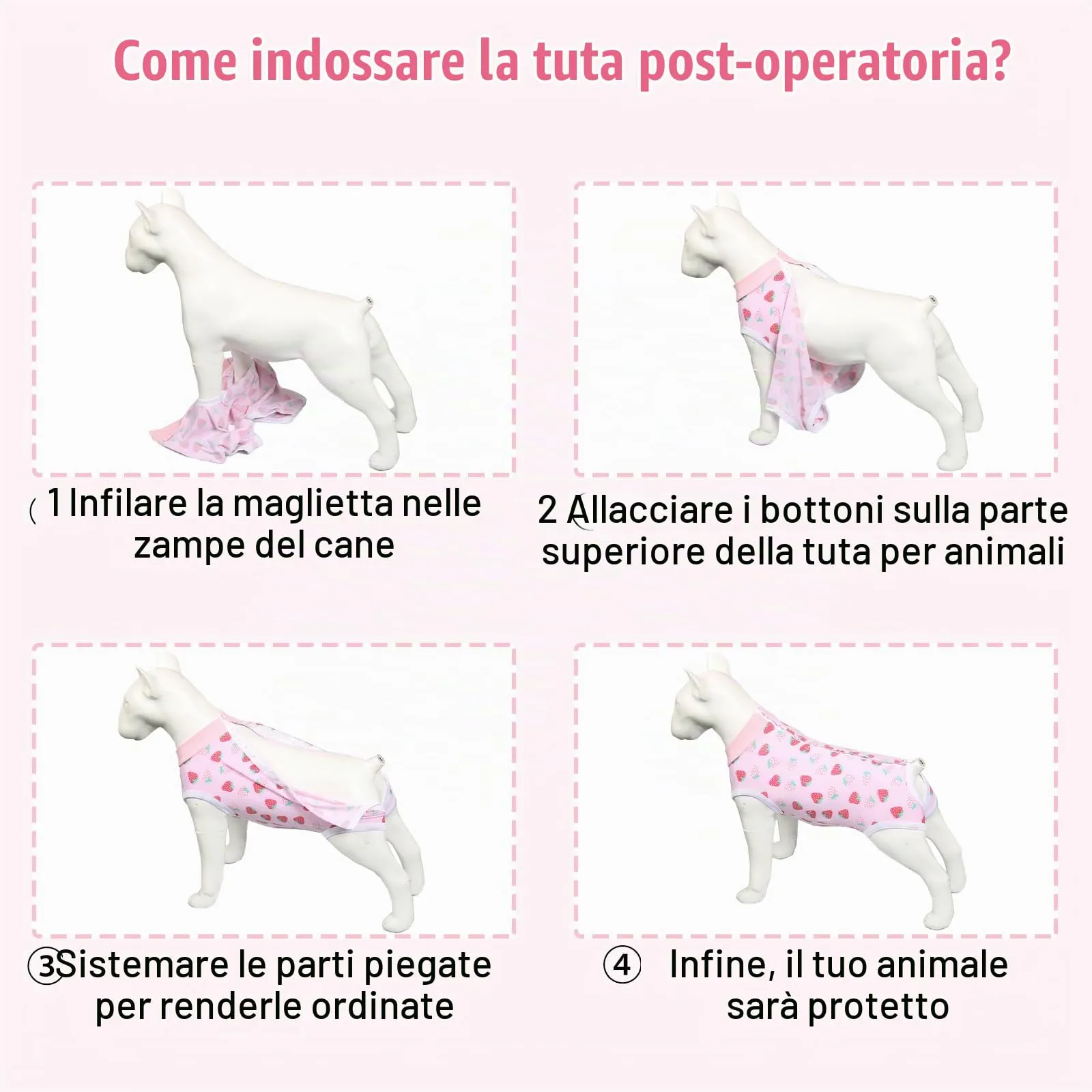 FEimaX Tuta da Recupero per Cani e Gatti Dopo l'Intervento Chirurgico, Body Post Operatorio Cane Femmina Maschio Tutina Post Operatoria per Cani di Piccola Media Taglia - immagine 6