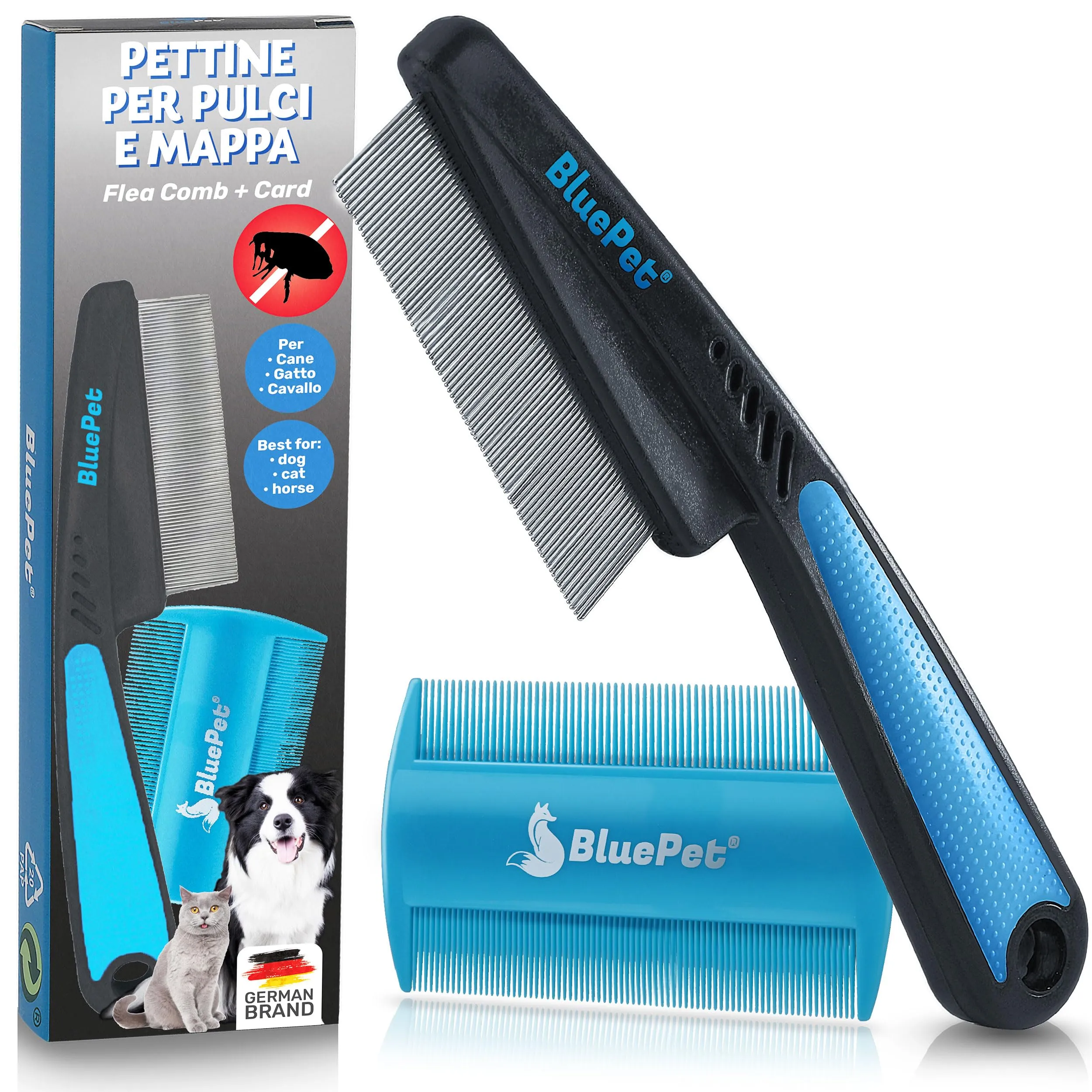 BluePet Pettine Antipulci scheda antipulci, Anti Pidocchi, Rimuovere Pulci - immagine 1