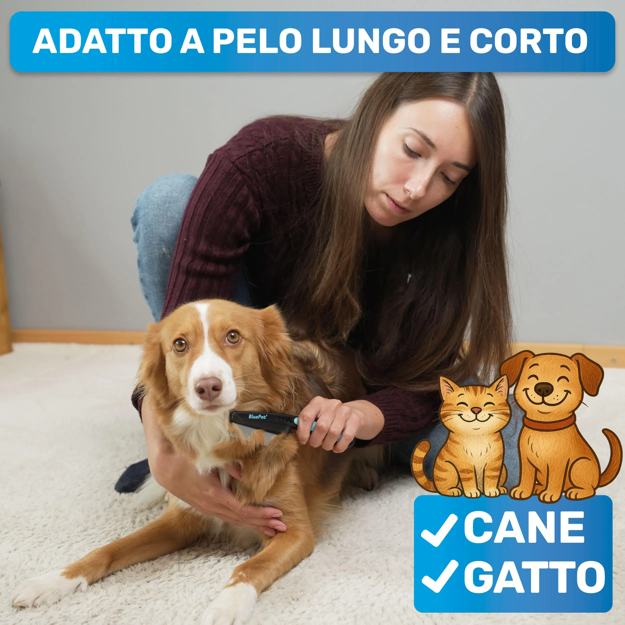 BluePet Pettine Antipulci scheda antipulci, Anti Pidocchi, Rimuovere Pulci - immagine 4