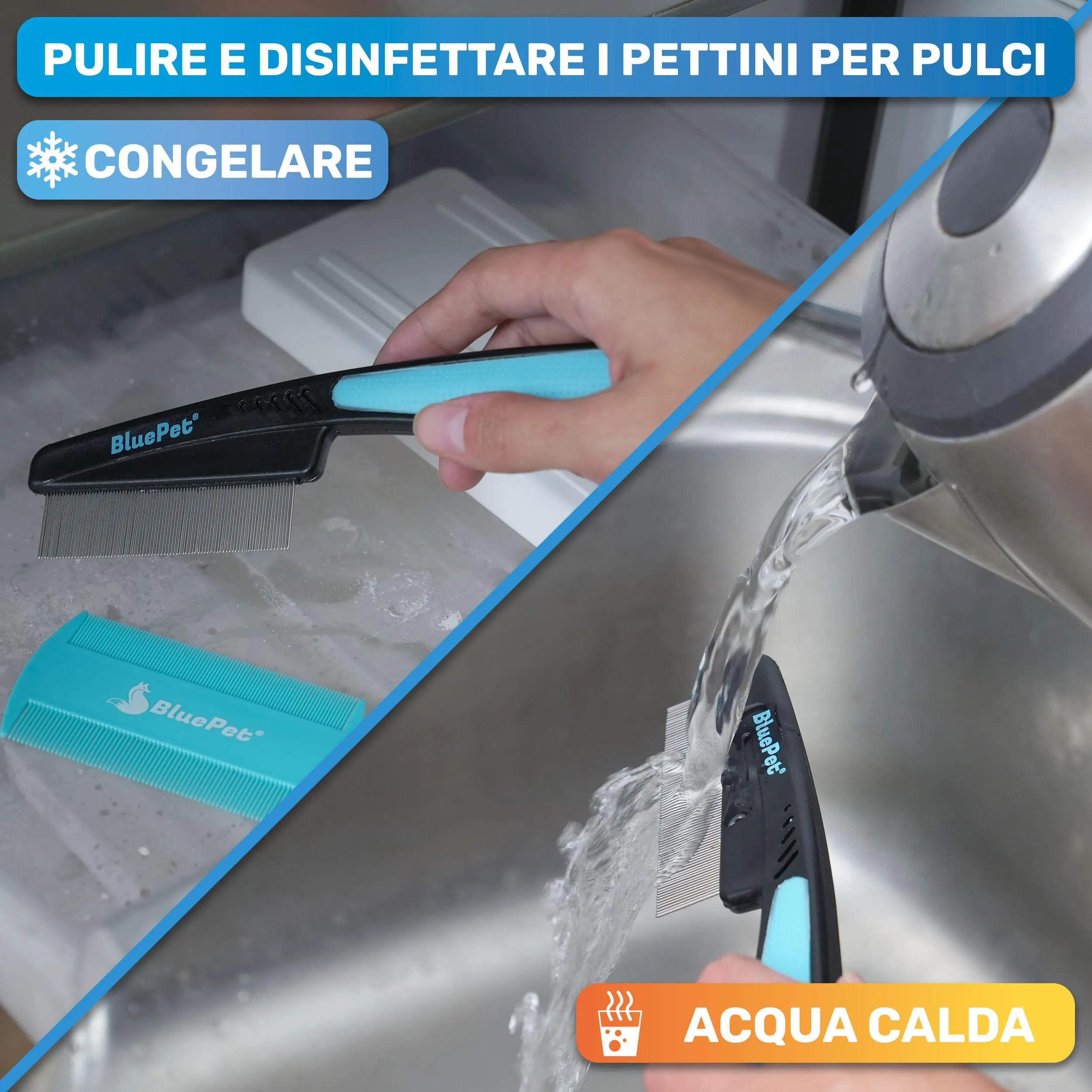 BluePet Pettine Antipulci scheda antipulci, Anti Pidocchi, Rimuovere Pulci - immagine 7