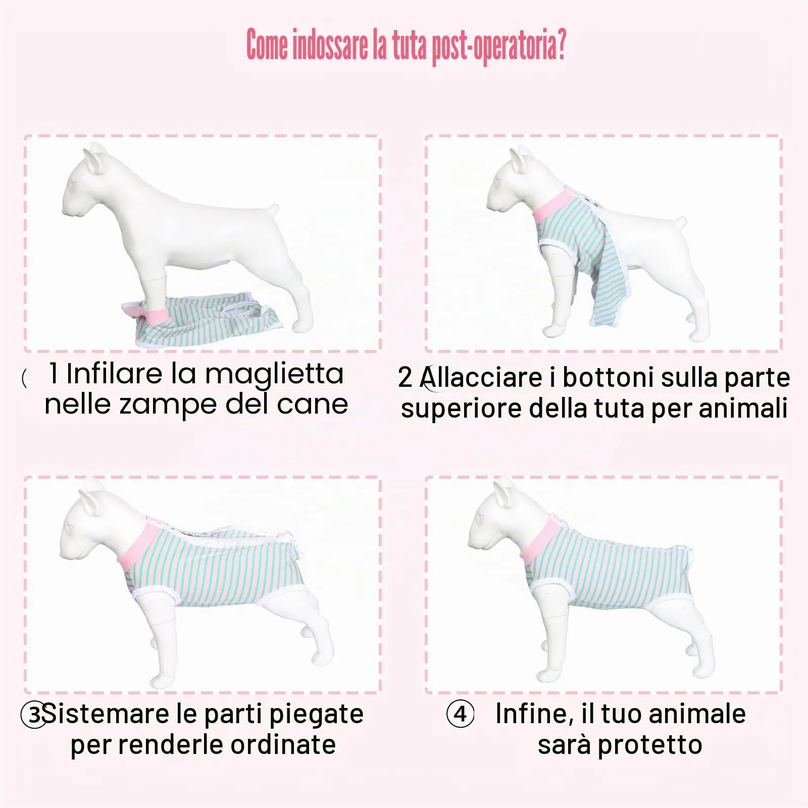 FEimaX Tuta da Recupero per Cani e Gatti Dopo l'Intervento Chirurgico, Body Post Operatorio Cane Femmina Maschio Tutina Post Operatoria per Cani di Piccola Media Taglia - immagine 6