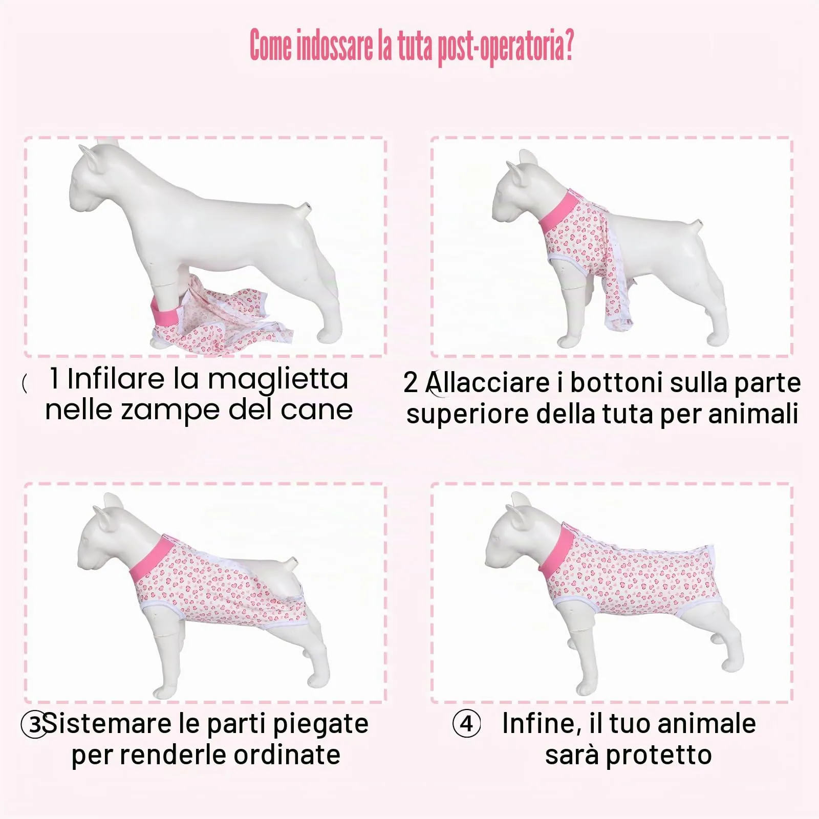 FEimaX Tuta da Recupero per Cani e Gatti Dopo l'Intervento Chirurgico, Body Post Operatorio Cane Femmina Maschio Tutina Post Operatoria per Cani di Piccola Media Taglia - immagine 6