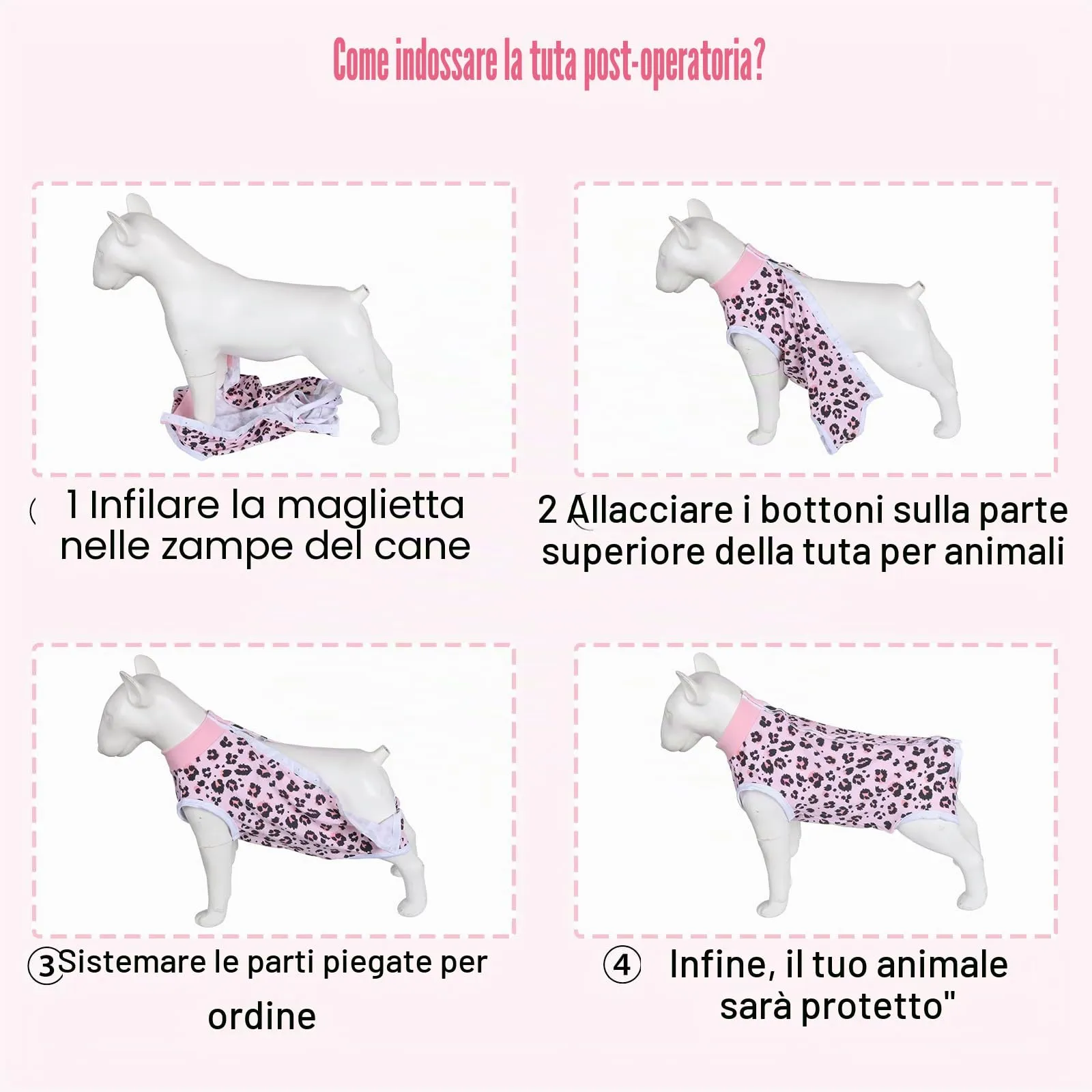 FEimaX Tuta da Recupero per Cani e Gatti Dopo l'Intervento Chirurgico, Body Post Operatorio Cane Femmina Maschio Tutina Post Operatoria per Cani di Piccola Media Taglia - immagine 6