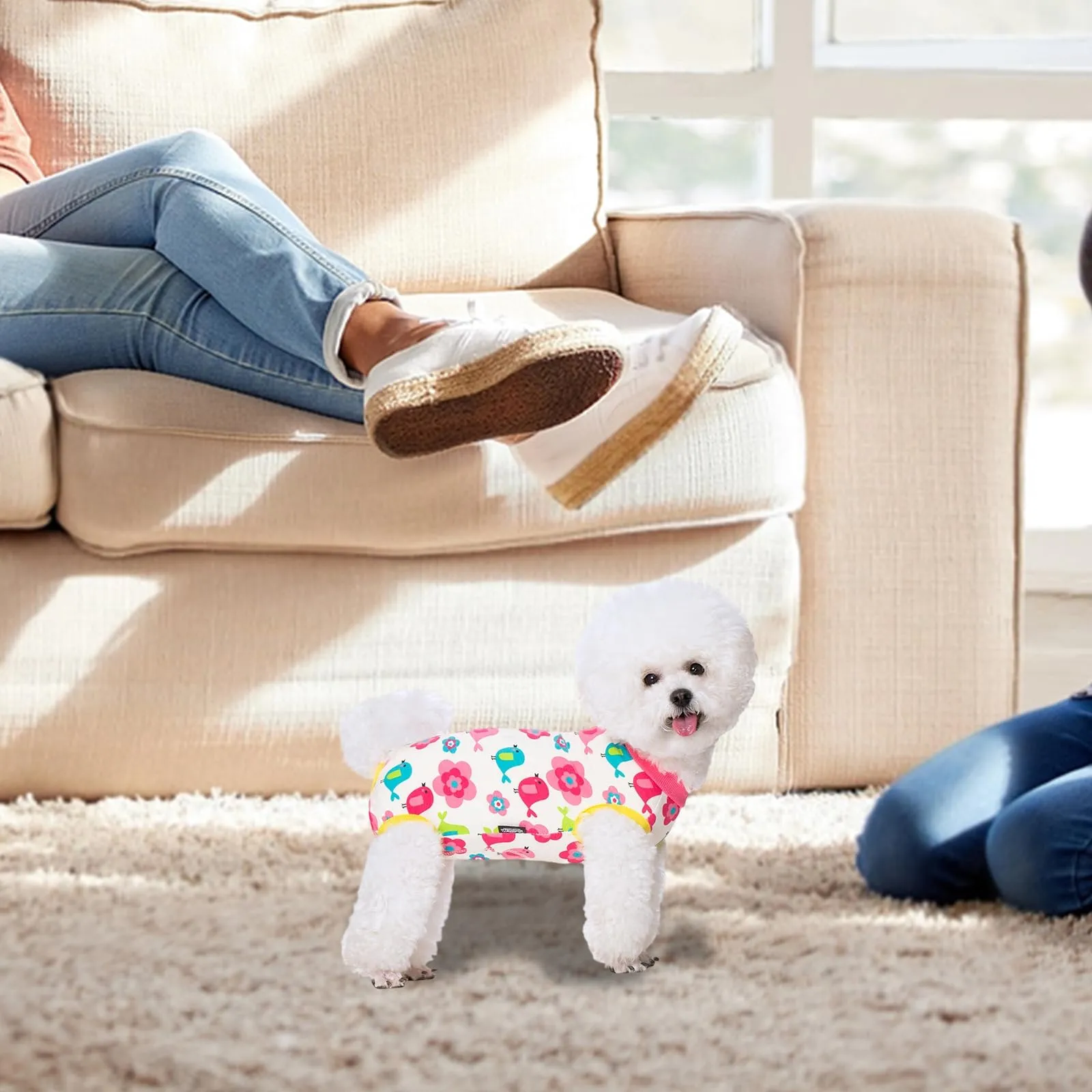 FEimaX Tuta da Recupero per Cani e Gatti Dopo l'Intervento Chirurgico, Body Post Operatorio Cane Femmina Maschio Tutina Post Operatoria per Cani di Piccola Media Taglia - immagine 7