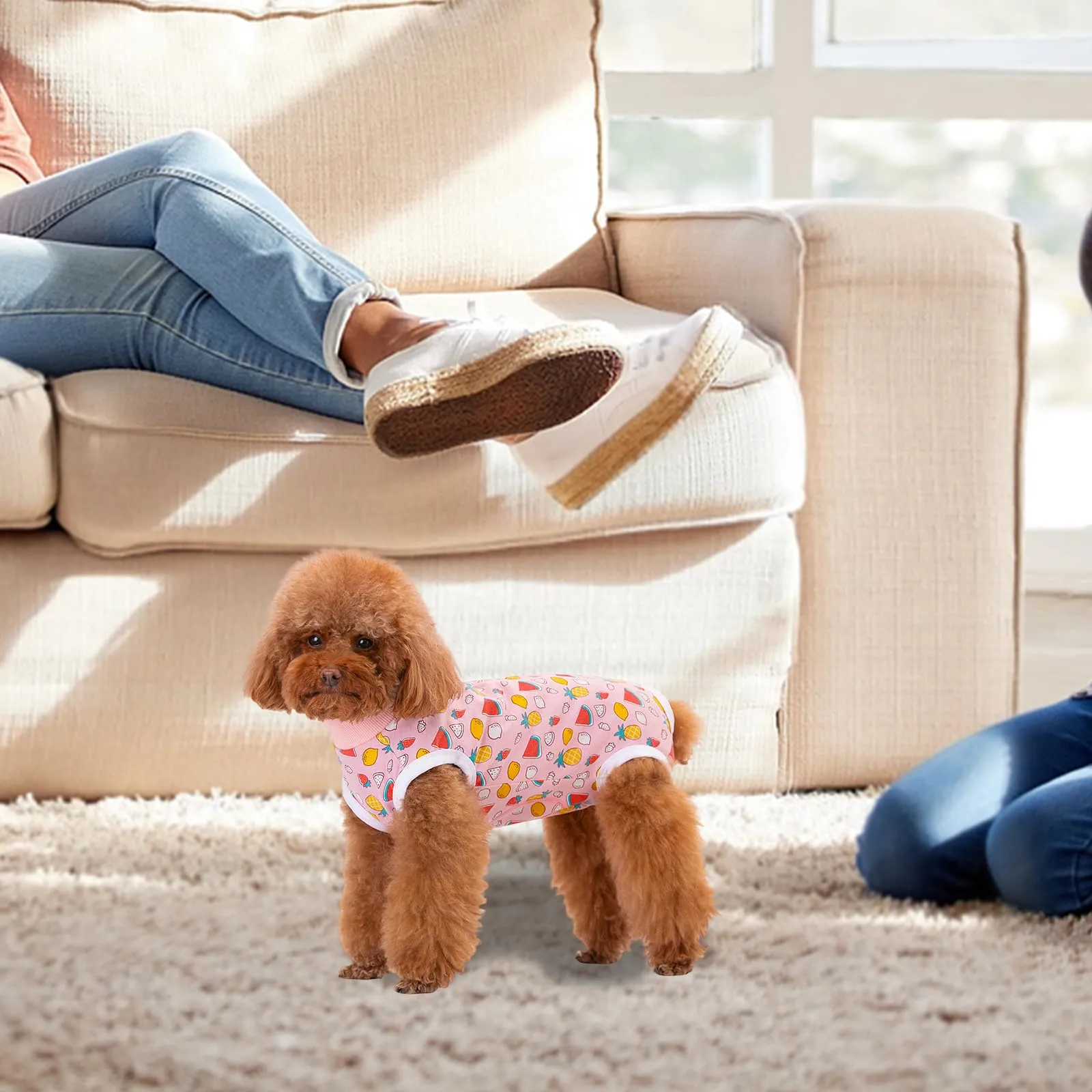 FEimaX Tuta da Recupero per Cani e Gatti Dopo l'Intervento Chirurgico, Body Post Operatorio Cane Femmina Maschio Tutina Post Operatoria per Cani di Piccola Media Taglia - immagine 7