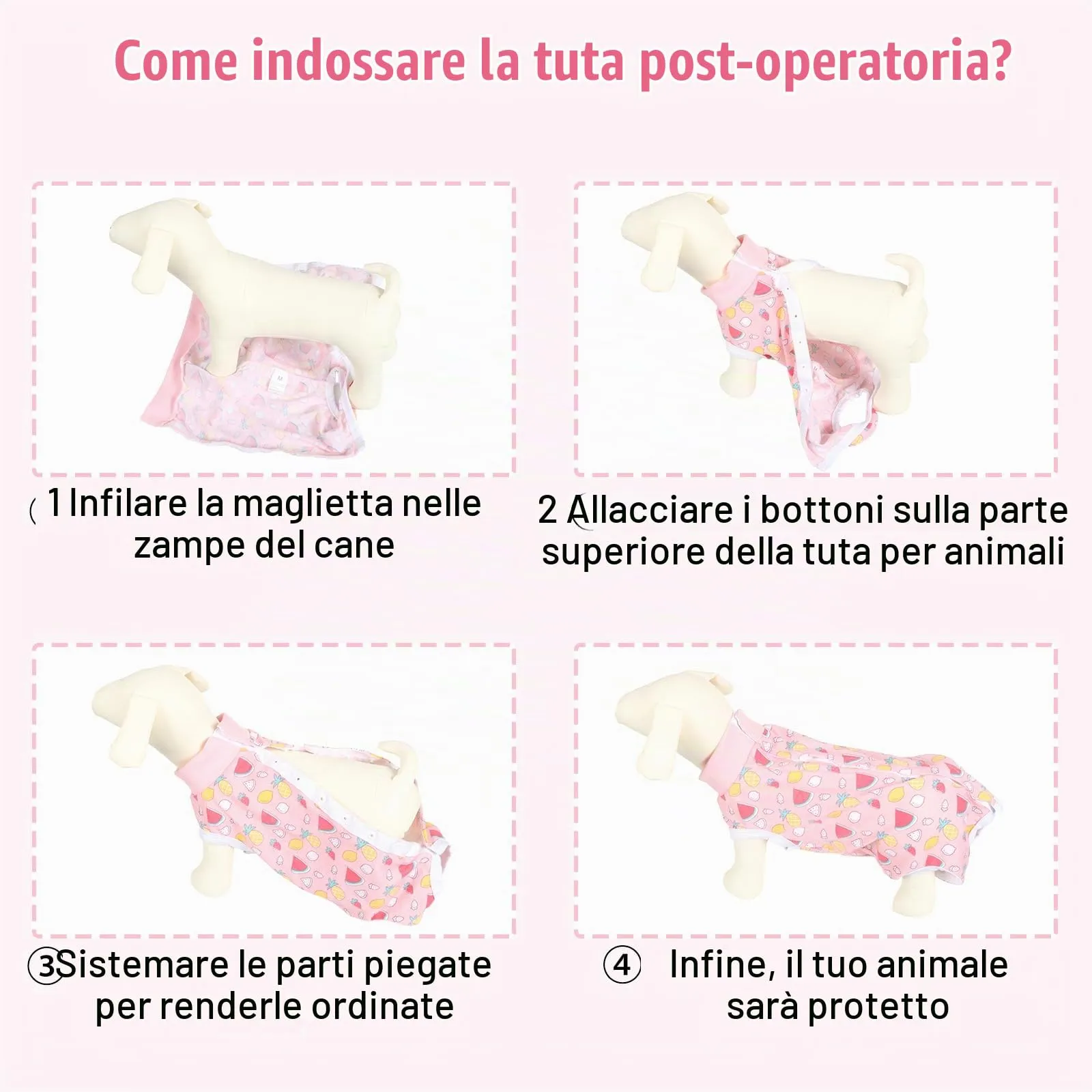 FEimaX Tuta da Recupero per Cani e Gatti Dopo l'Intervento Chirurgico, Body Post Operatorio Cane Femmina Maschio Tutina Post Operatoria per Cani di Piccola Media Taglia - immagine 6
