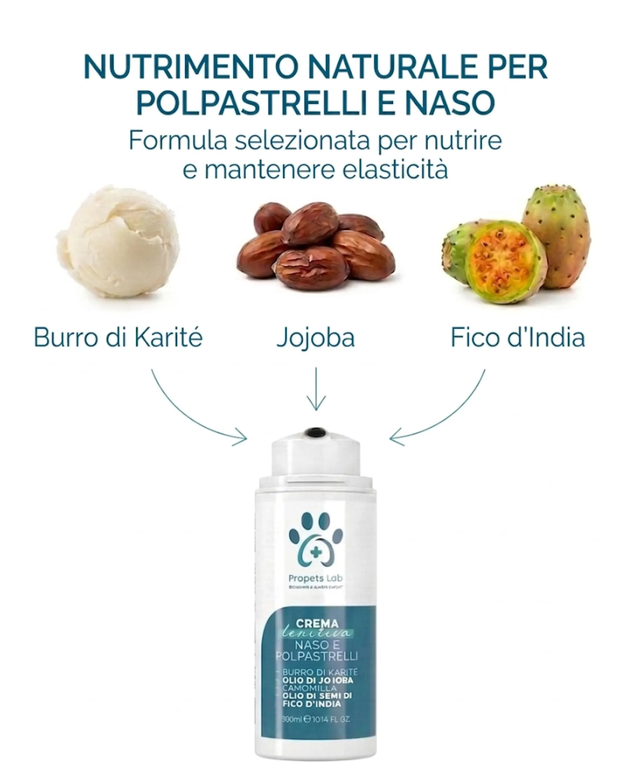 Propets Lab Crema Polpastrelli Cane 100 Ml, Balsamo Zampe e Naso Cane, Idratante, Protettiva e Lenitiva per Uso Quotidiano con Burro di Karitè e Olio di Fico d'India Ideale in Estate ed Inverno - immagine 3