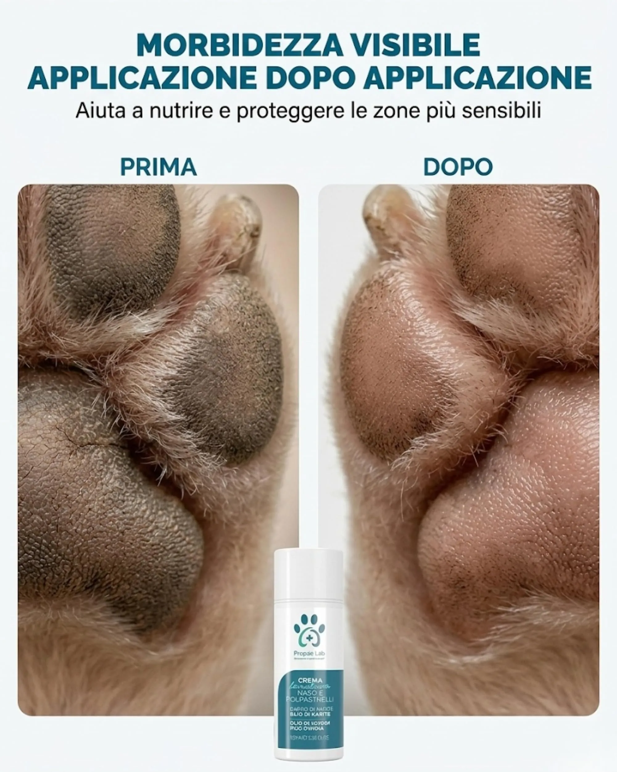 Propets Lab Crema Polpastrelli Cane 100 Ml, Balsamo Zampe e Naso Cane, Idratante, Protettiva e Lenitiva per Uso Quotidiano con Burro di Karitè e Olio di Fico d'India Ideale in Estate ed Inverno - immagine 5