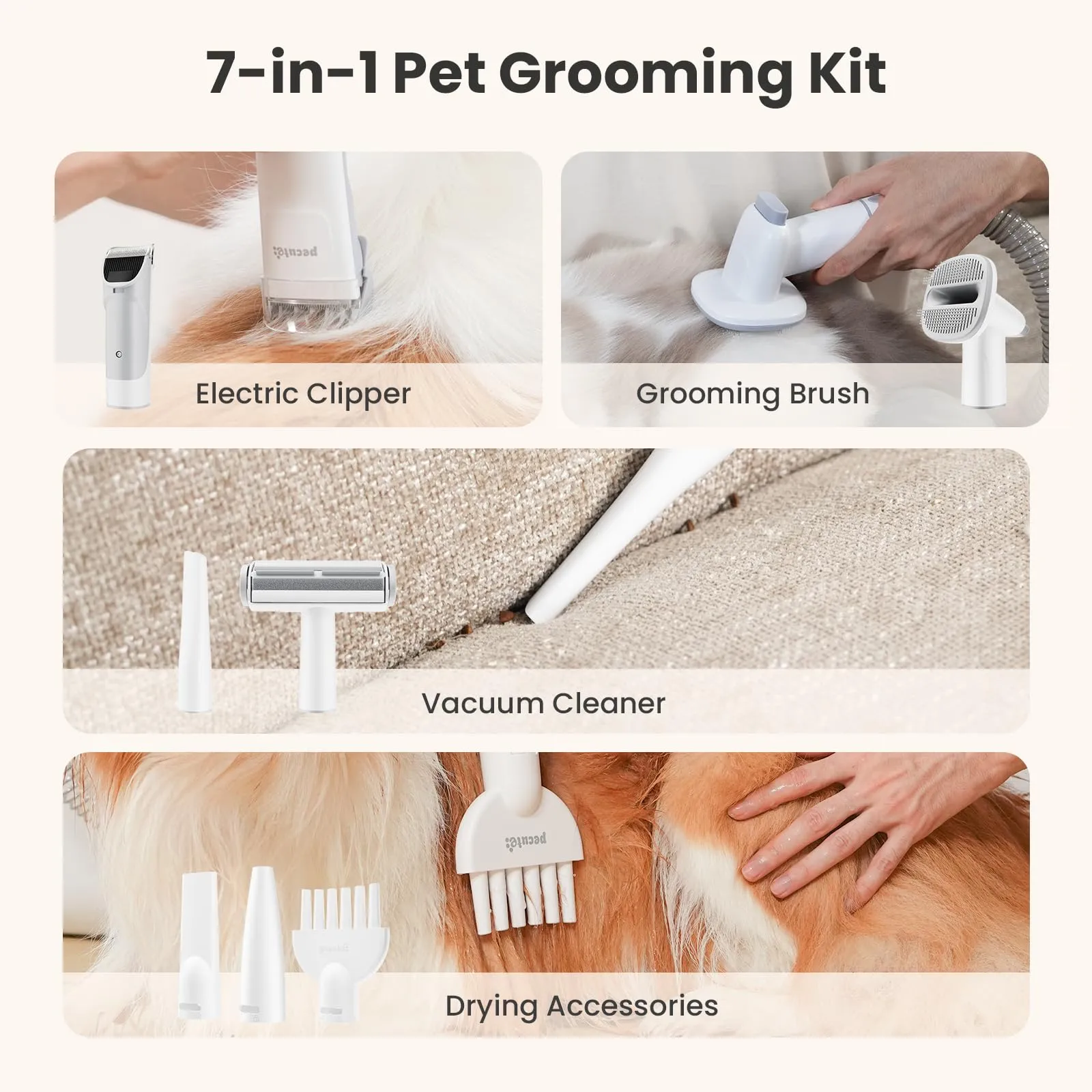 Pecute 7-in-1 Aspirapolvere e Asciugatore per Cani a Muta Intensa - immagine 3