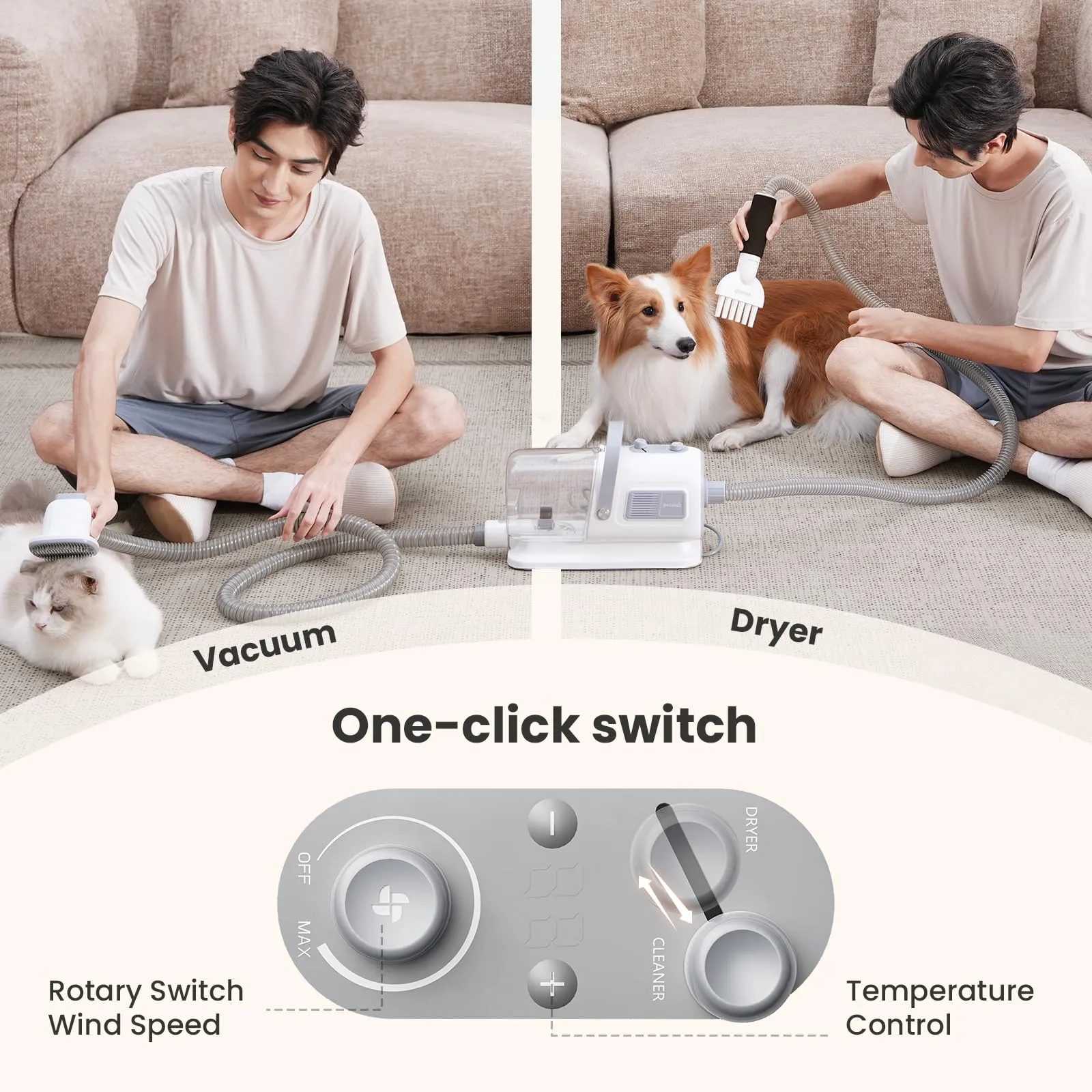Pecute 7-in-1 Aspirapolvere e Asciugatore per Cani a Muta Intensa - immagine 4