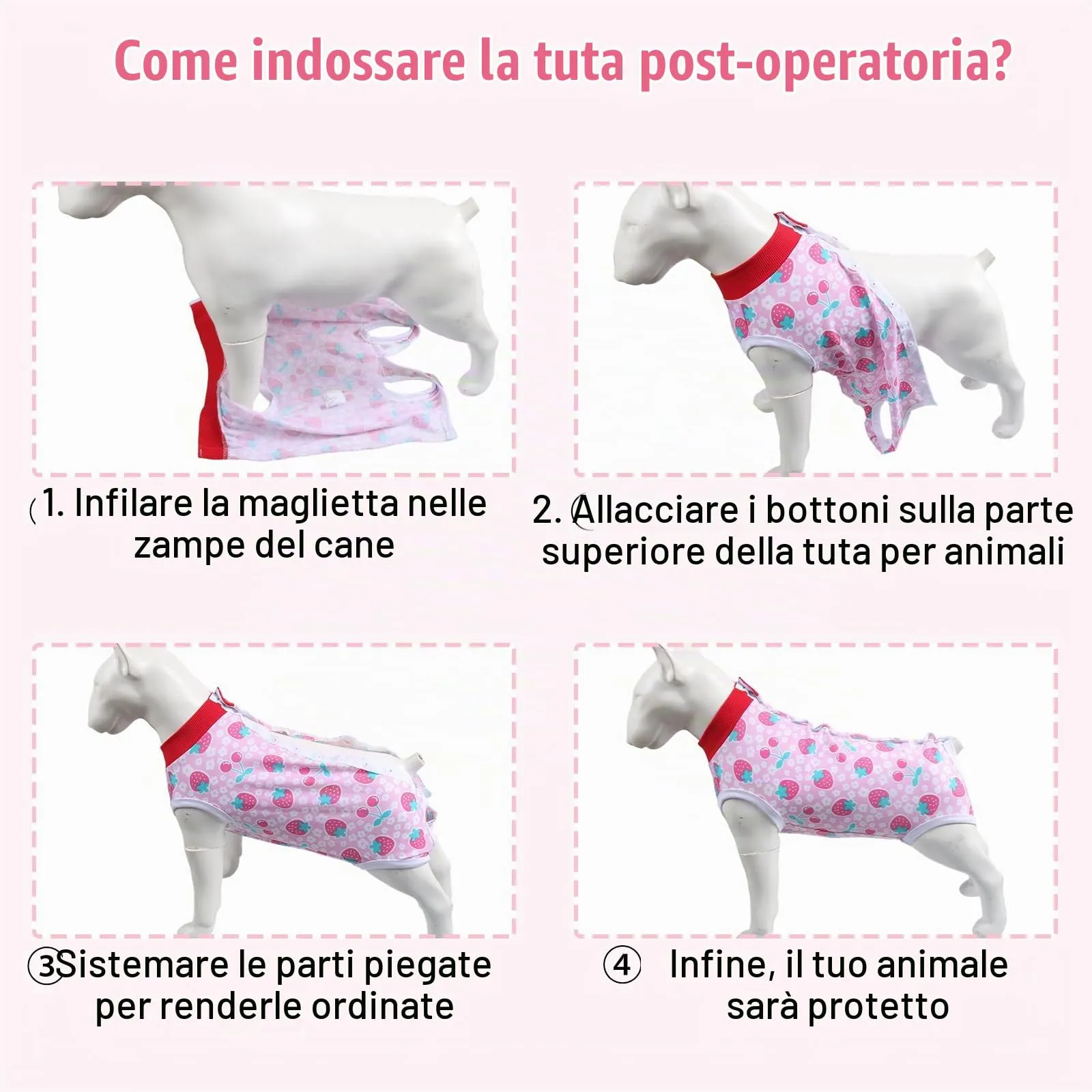 FEimaX Tuta da Recupero per Cani e Gatti Dopo l'Intervento Chirurgico, Body Post Operatorio Cane Femmina Maschio Tutina Post Operatoria per Cani di Piccola Media Taglia - immagine 6