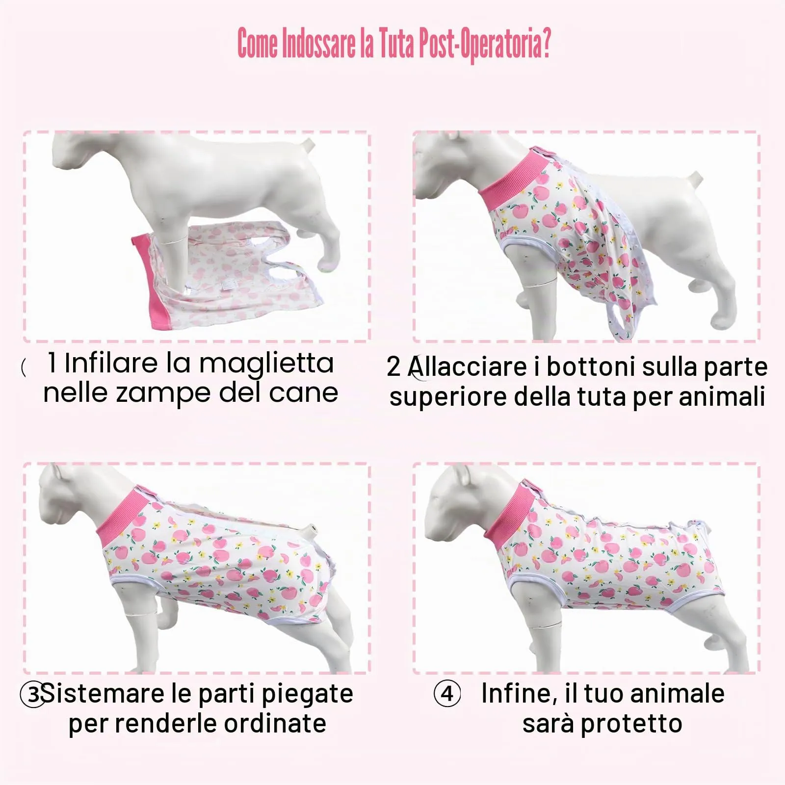 FEimaX Tuta da Recupero per Cani e Gatti Dopo l'Intervento Chirurgico, Body Post Operatorio Cane Femmina Maschio Tutina Post Operatoria per Cani di Piccola Media Taglia - immagine 6