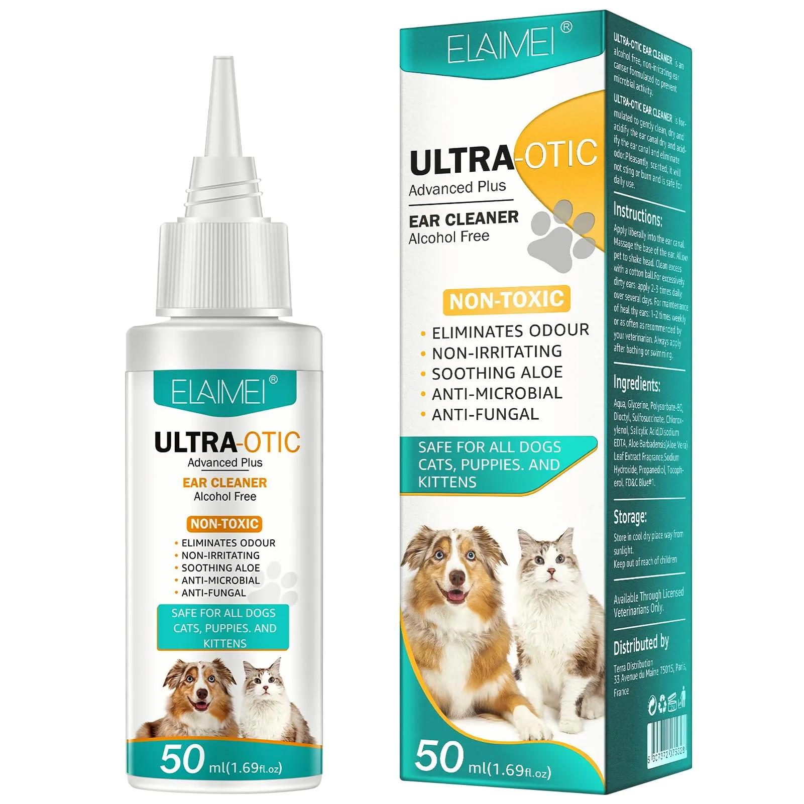 exatta Pulizia Orecchie Cane, Detergente Auricolare Cani e Gatti,Pulisce - immagine 1