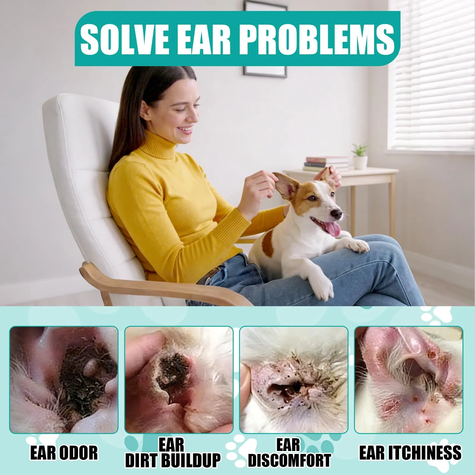 exatta Pulizia Orecchie Cane, Detergente Auricolare Cani e Gatti,Pulisce - immagine 4
