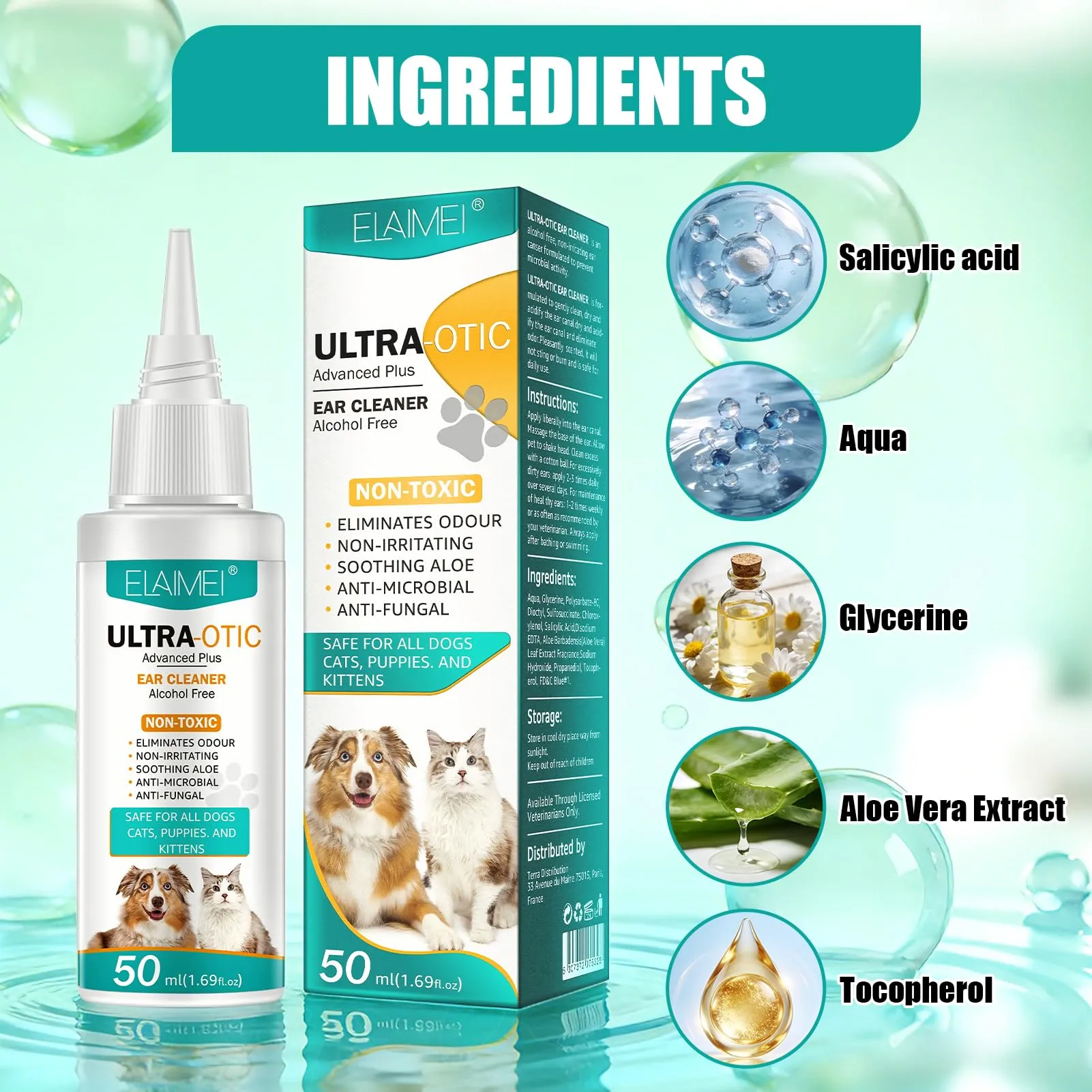 exatta Pulizia Orecchie Cane, Detergente Auricolare Cani e Gatti,Pulisce - immagine 7