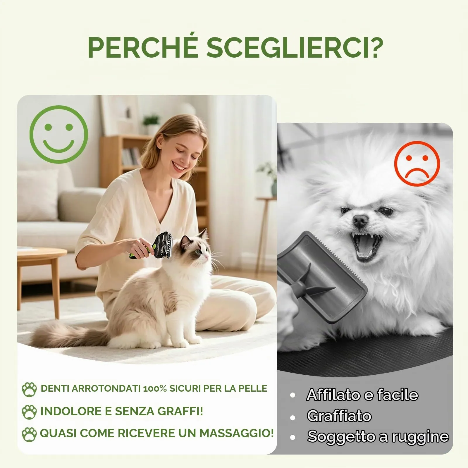 Spazzola per Cani & Pelo, Professionale Pettine Gatti per Pelo - immagine 4