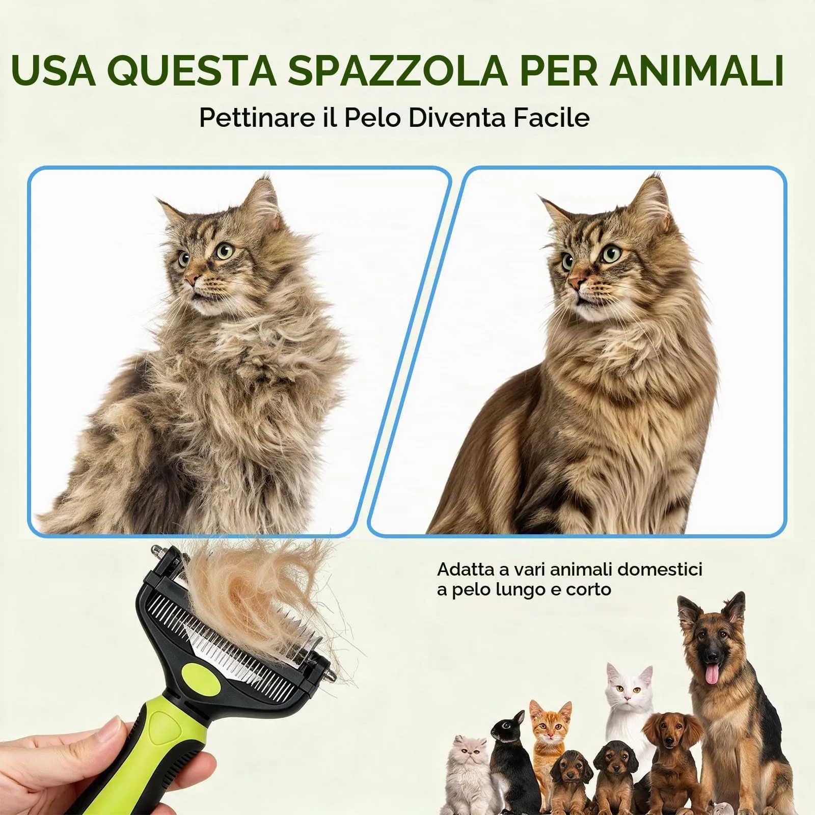 Spazzola per Cani & Pelo, Professionale Pettine Gatti per Pelo - immagine 5