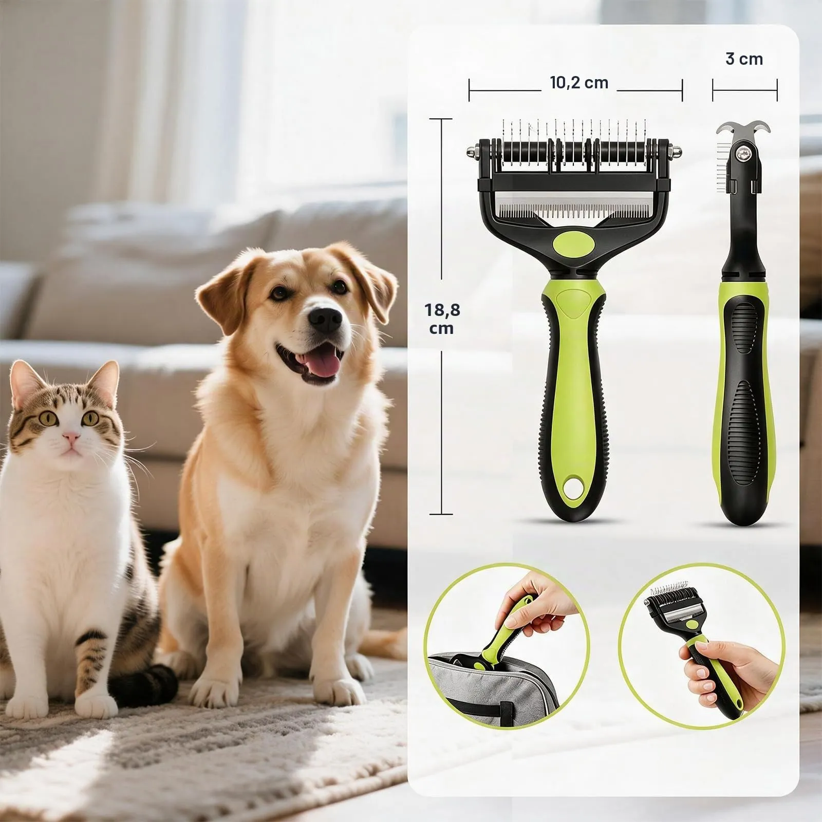 Spazzola per Cani & Pelo, Professionale Pettine Gatti per Pelo - immagine 6