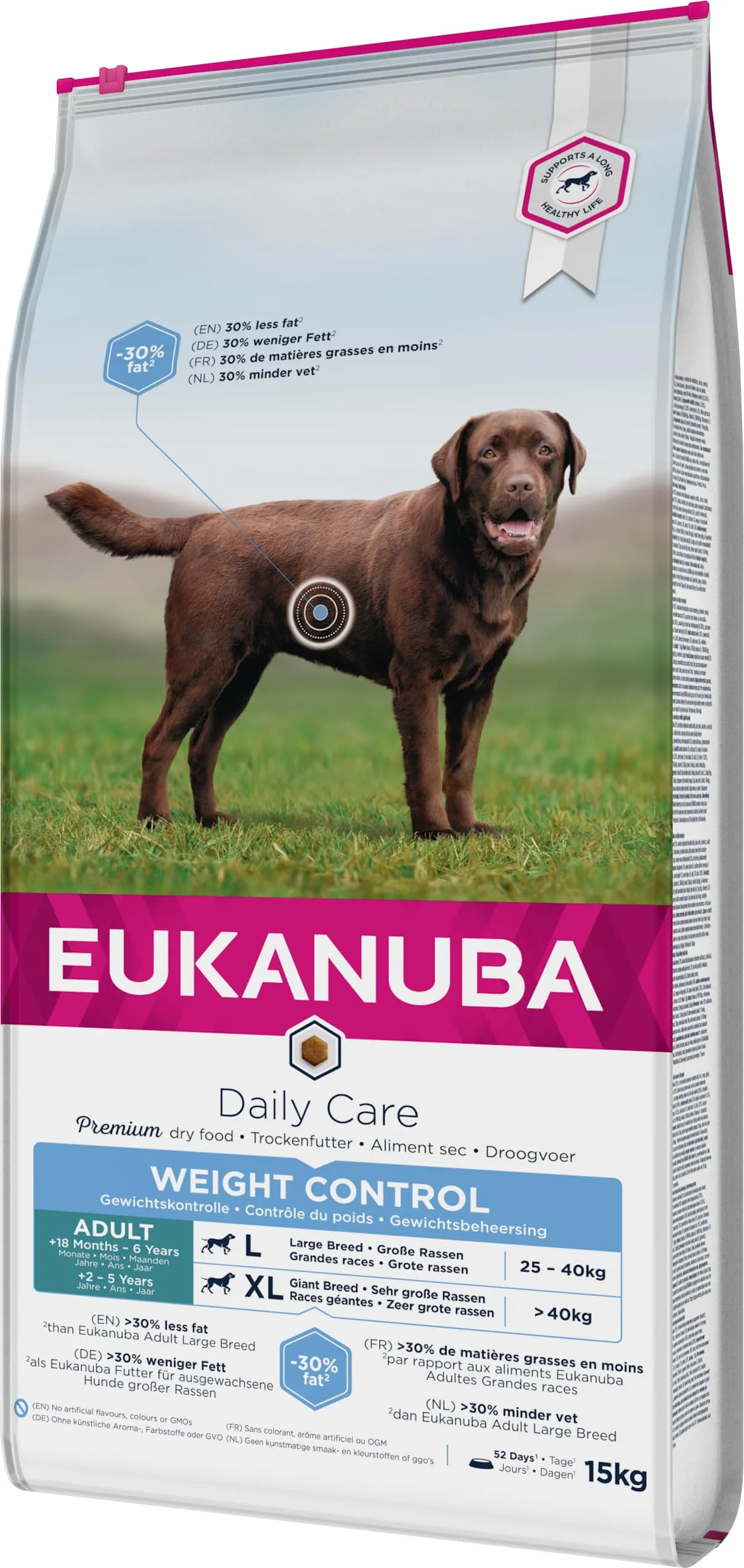 Eukanuba Daily Care Weight Control per cani di taglia grande - Cibo secco a basso contenuto di grassi per il mantenimento del peso o per diete in caso di sovrappeso, 15 kg - immagine 7