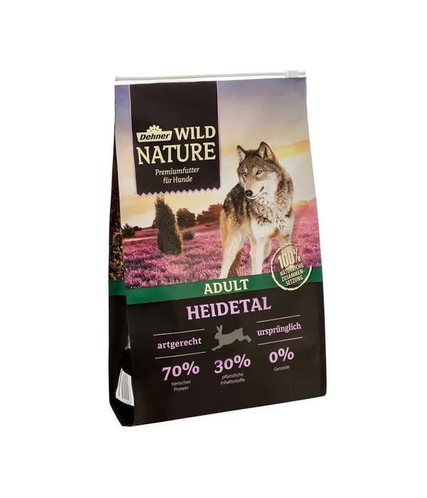 Dehner Wild Nature Heidetal, cibo secco senza cereali, senza zucchero, per cani adulti, conigli, 4 kg - immagine 4