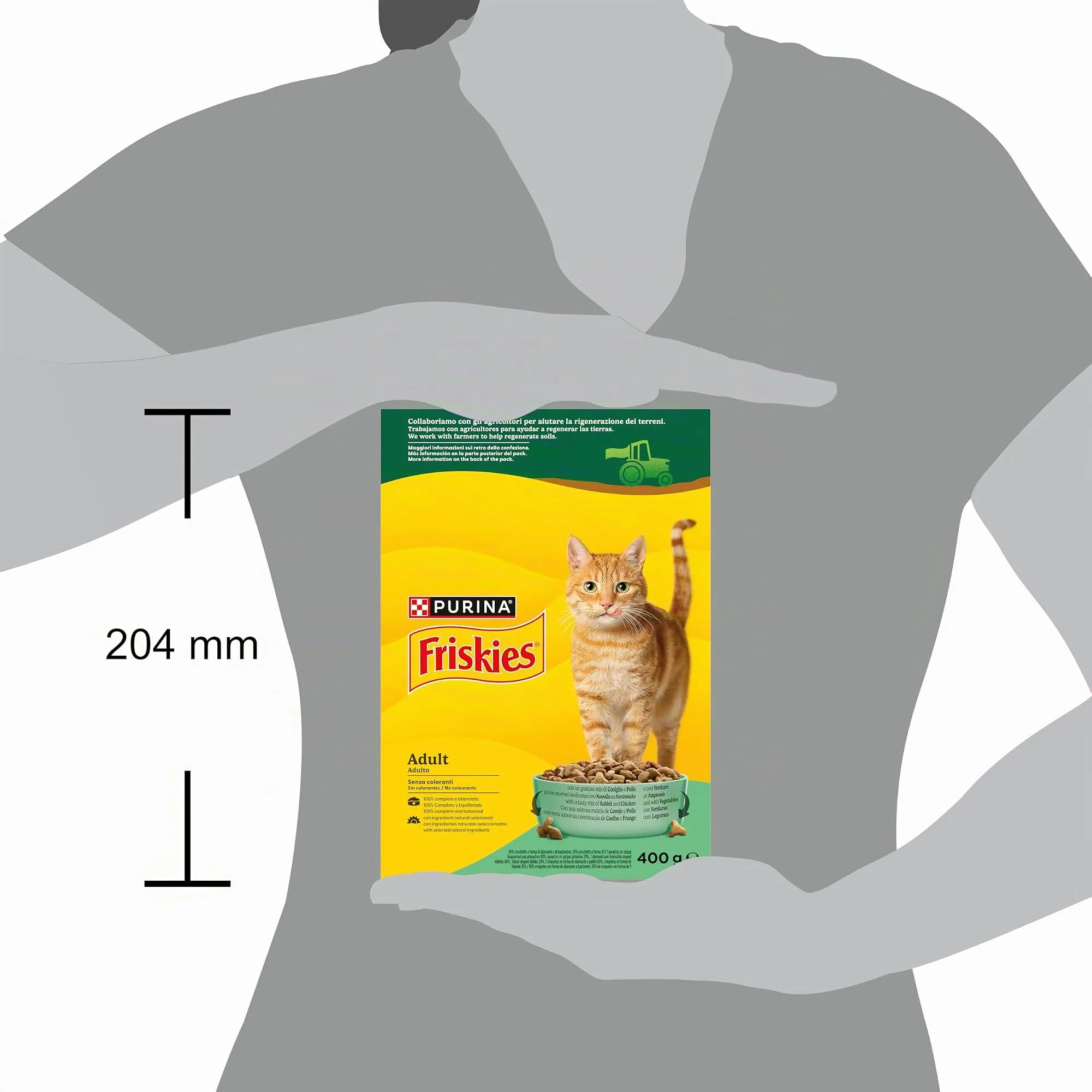 PURINA FRISKIES Adult con un gustoso mix di Coniglio e Pollo e con Verdure in scatola di cartone da 20 Sacchi da 400g - immagine 5