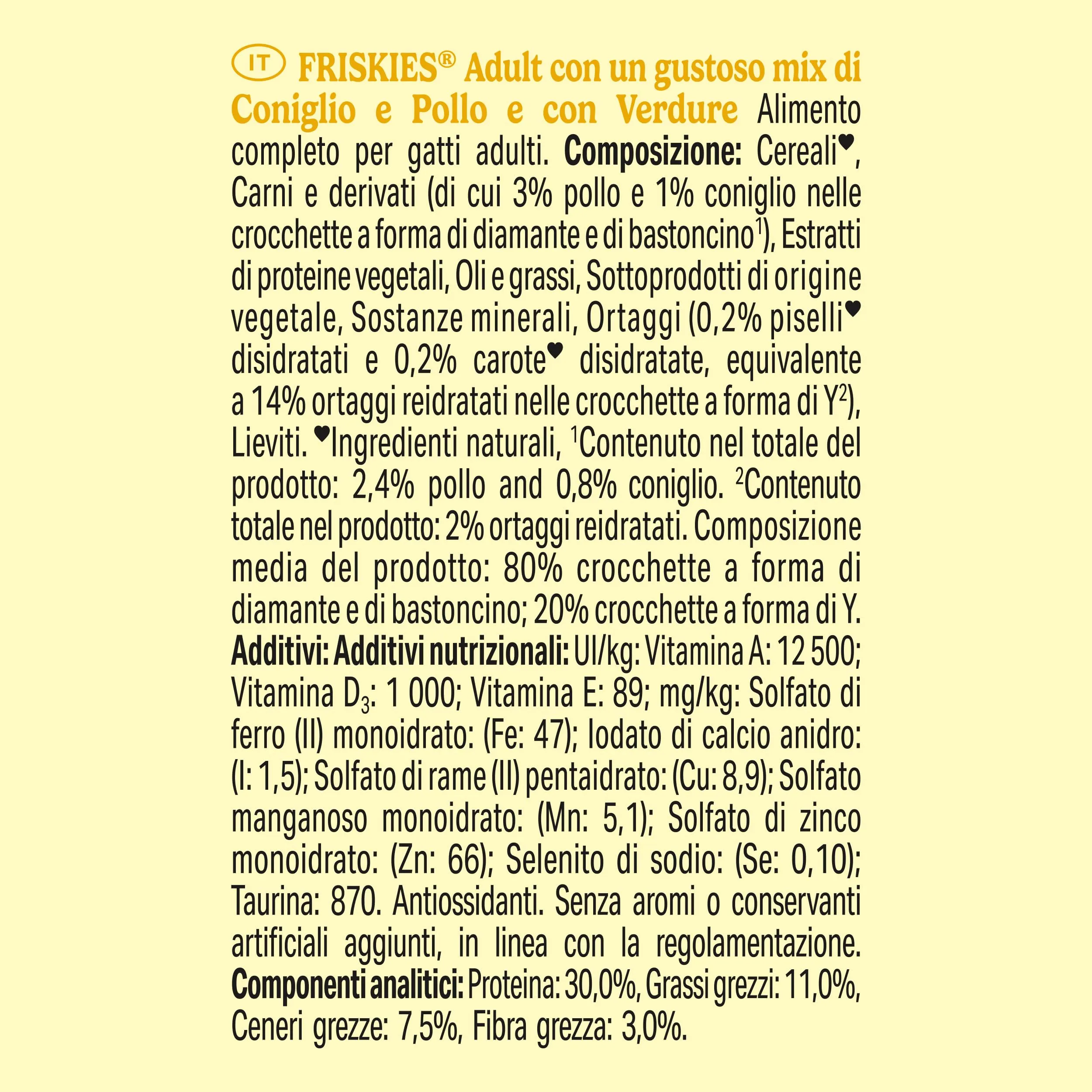 PURINA FRISKIES Adult con un gustoso mix di Coniglio e Pollo e con Verdure in scatola di cartone da 20 Sacchi da 400g - immagine 6