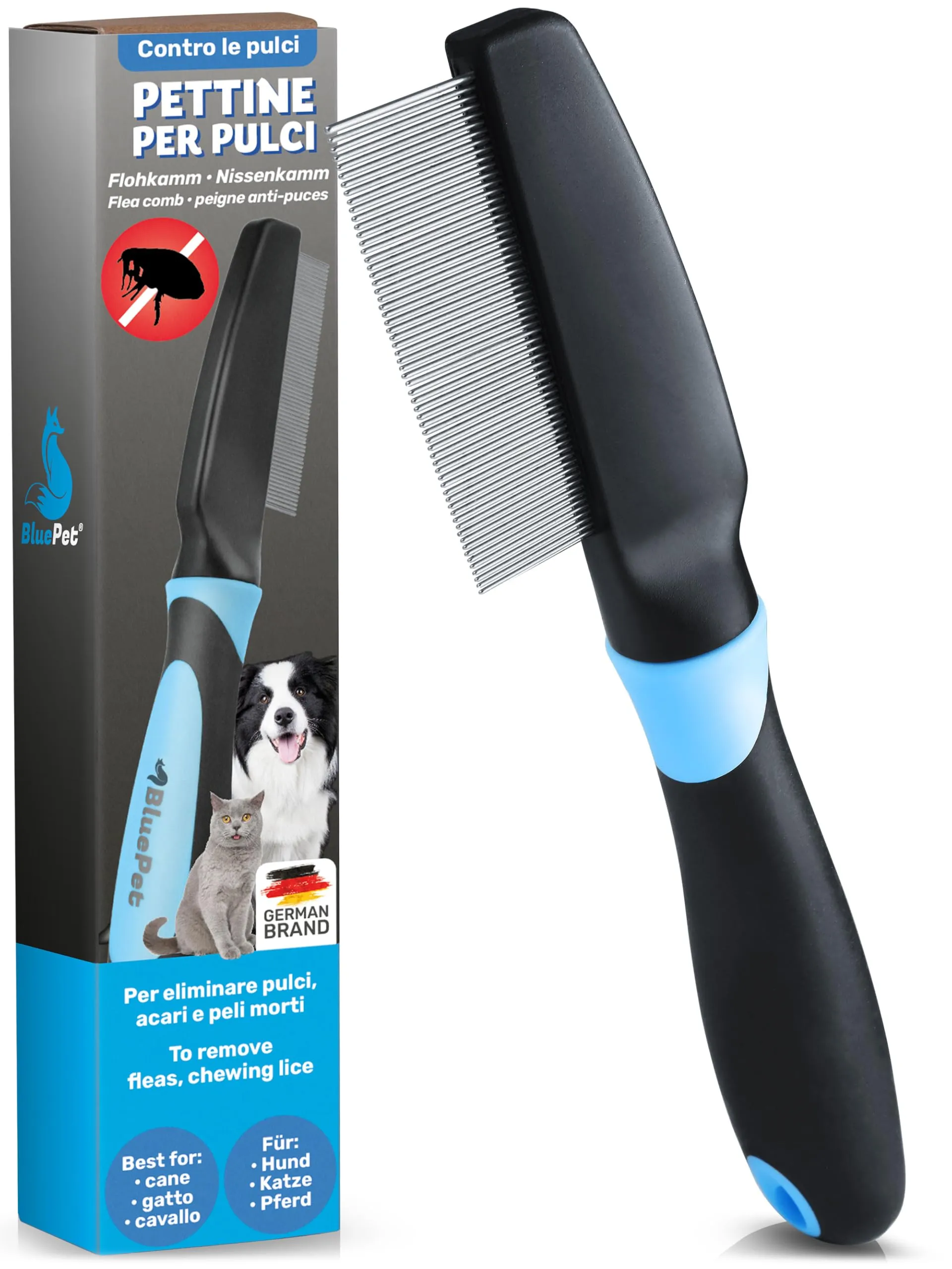 BluePet Pettine Antipulci Anti Pidocchi, Districante, Rimuovere Pulci - immagine 1