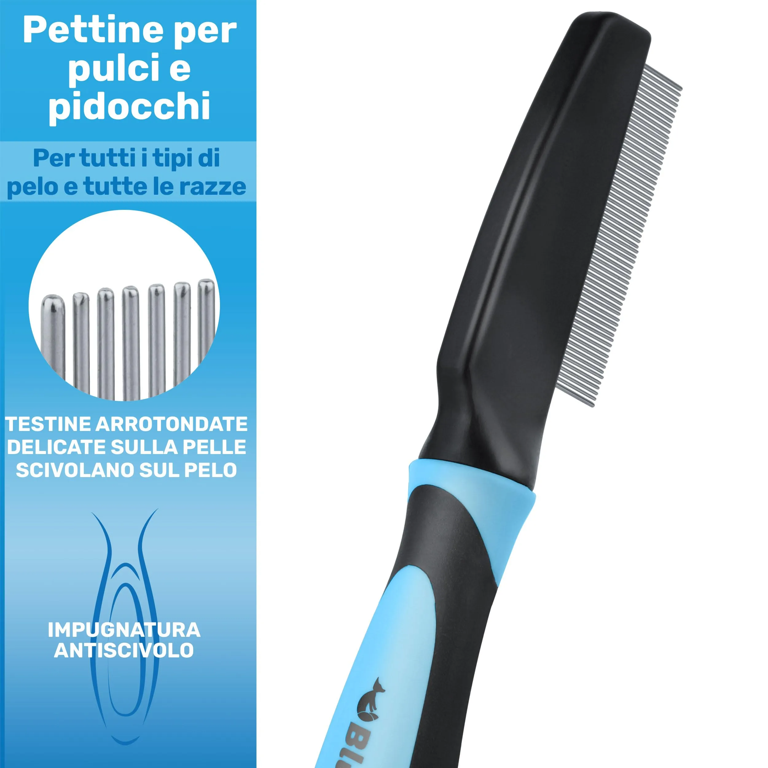BluePet Pettine Antipulci Anti Pidocchi, Districante, Rimuovere Pulci - immagine 6