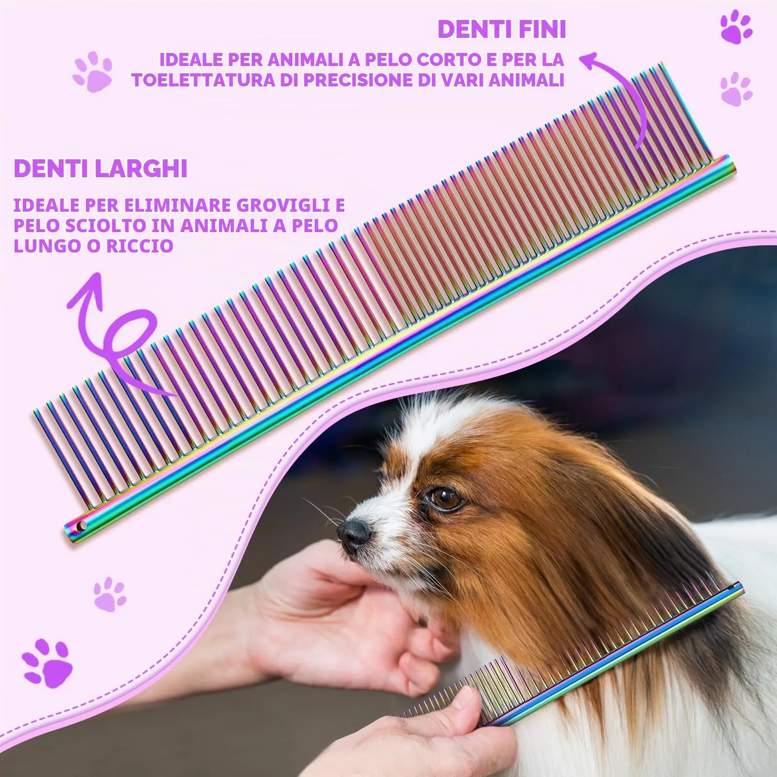 Moontay 8 In 1 Set Forbici Toelettatura Cani Professionali, Colore - immagine 6