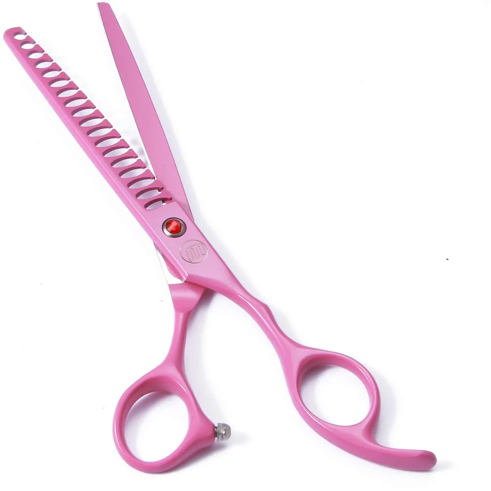 Set di forbici professionali per cani, forbici curve da 17,8 cm e 20,3 cm e forbici per sfoltire con pettine per toelettatura - immagine 4
