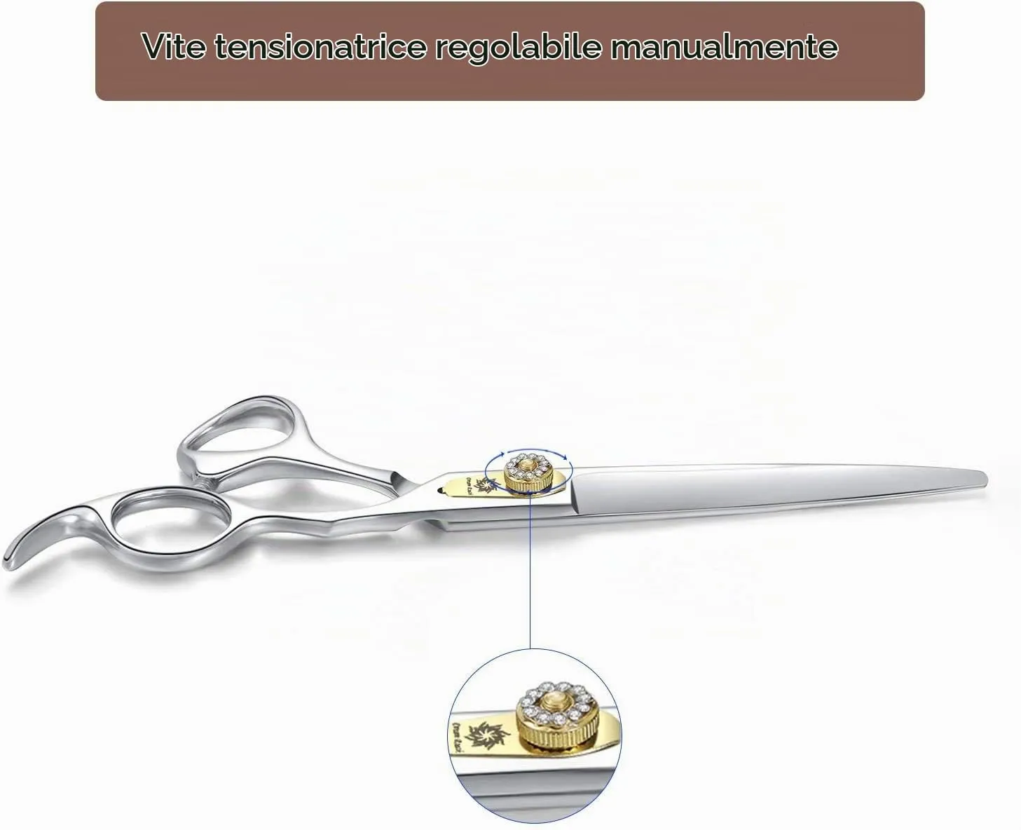 Dream Reach Forbici Dritte da 7,0 Pollici per Cani e Gatti - Toelettatura per Peli di Animali - Acciaio Inossidabile 440C Giapponese - immagine 4