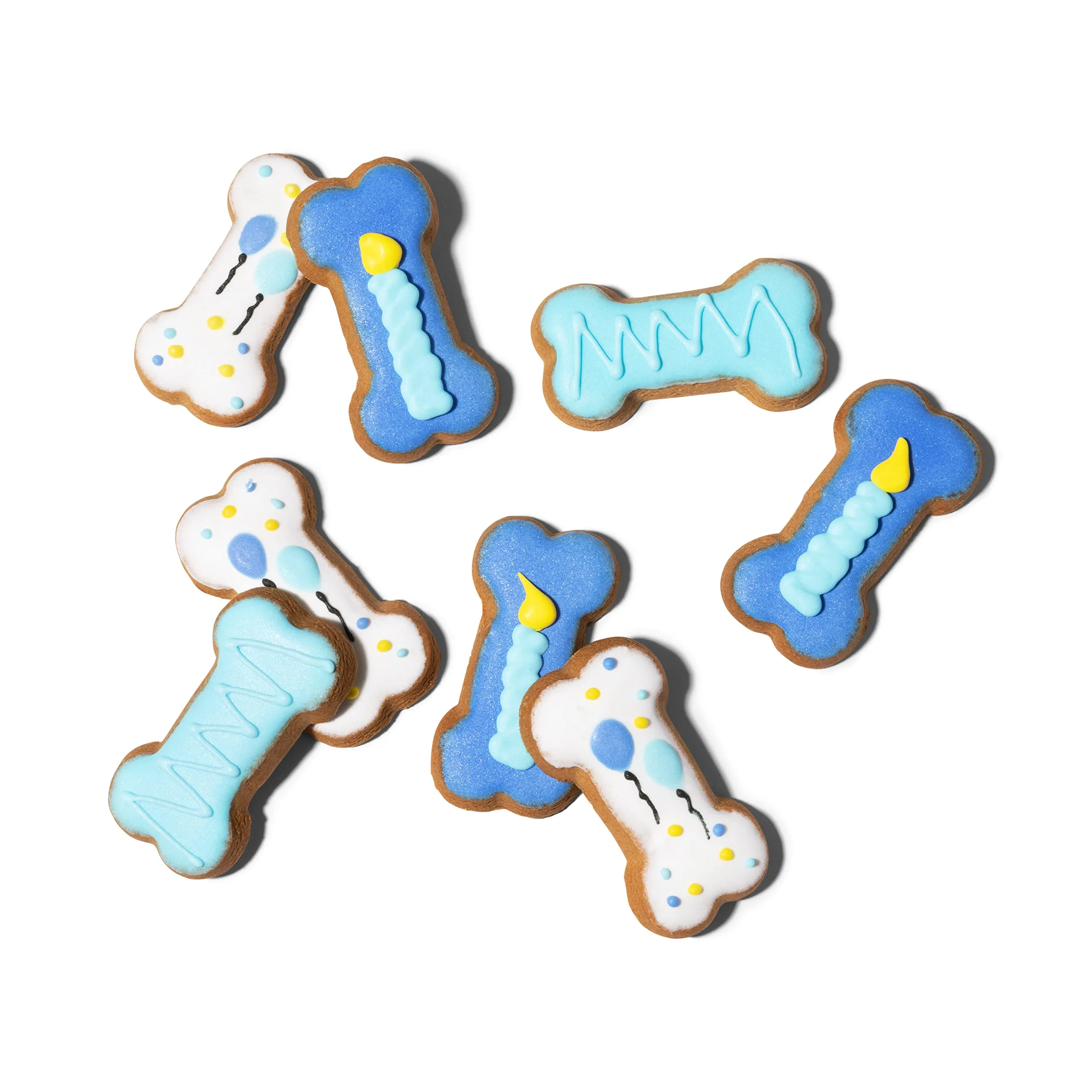 Thoughtfully Pets – Set 8 Biscotti di Compleanno per Cani – Decorati a Mano a Forma di Osso – Azzurro – Regalo Perfetto per Cagnolini – Set da 8 - immagine 2
