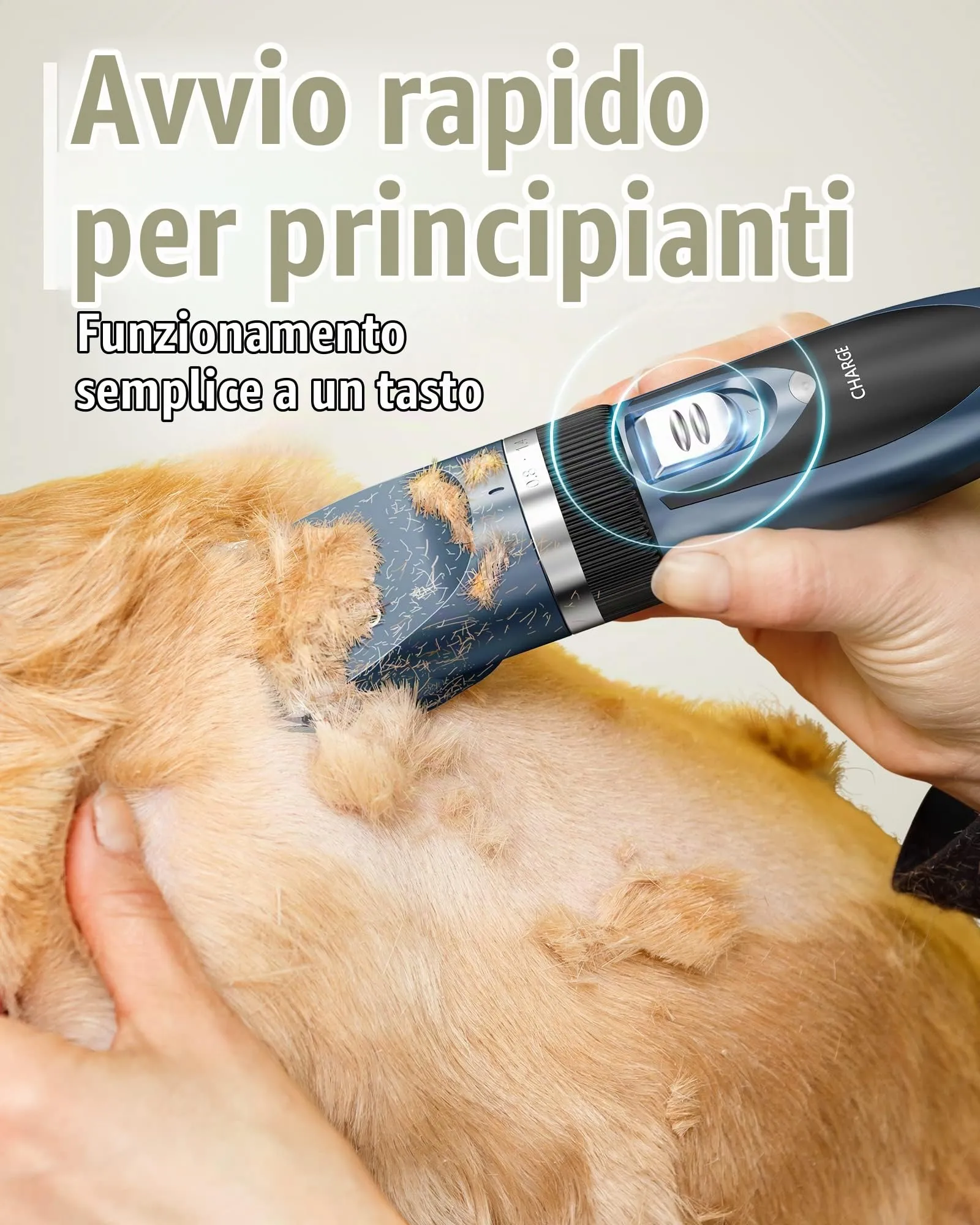 oneisall Tosatrice per Cani Professionale rumore basso Rasoio per cani Toelettatura Cani Gatti Animali Tosatore (Blu) - immagine 4