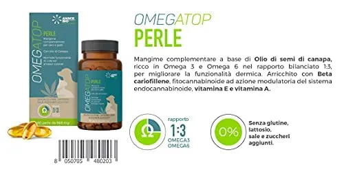 OMEGATOP Mangime Complementare Cani Omega 3-6 per Prurito e Allergie 90 pz - immagine 4