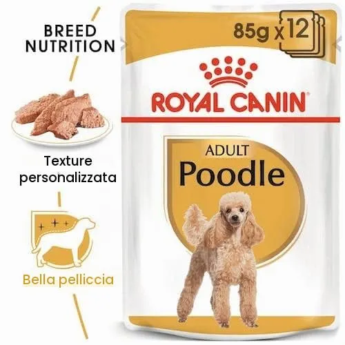 Royal Canin Poodle Adult | Confezione Doppia | 2 x 12 x 85 g | Alimento umido per barboncini adulti | Per sostenere il mantello | Nutrizione quotidiana ottimale | Dal 10° mese di vita - immagine 4