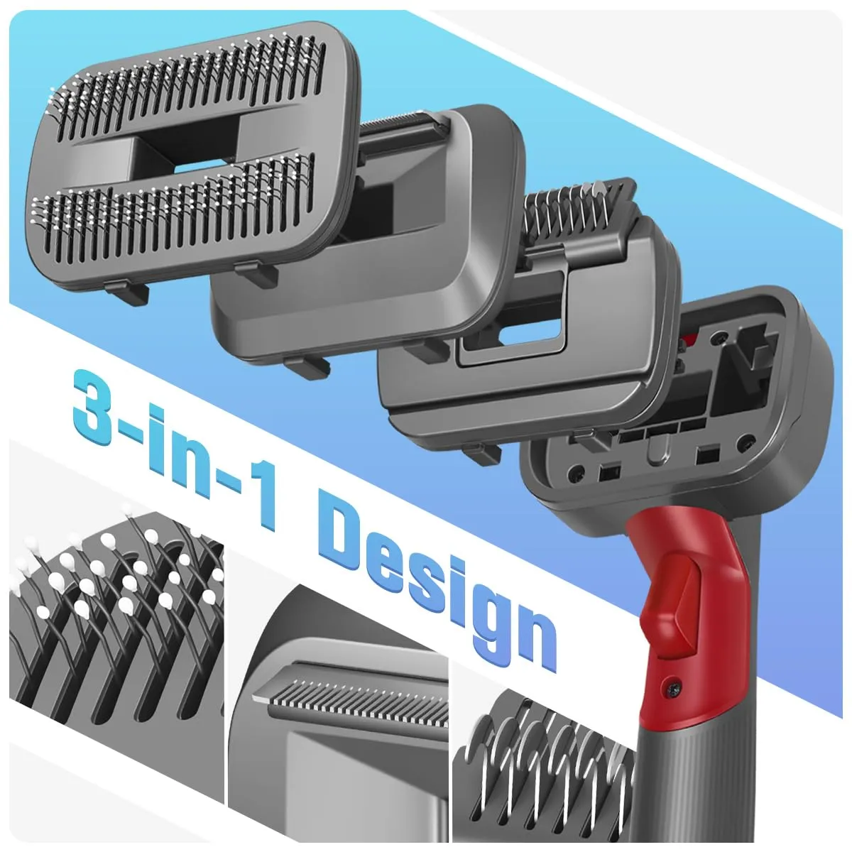 MOPEI 3 in 1 Spazzola di Aspirazione per Gatti e Cani Autopulente, Cardatore per Cani Pelo Lungo/Corto Compatibile con Dyson Gen5 V15 V12 V11 V10 V8 V7 Aspirapolvere - immagine 3