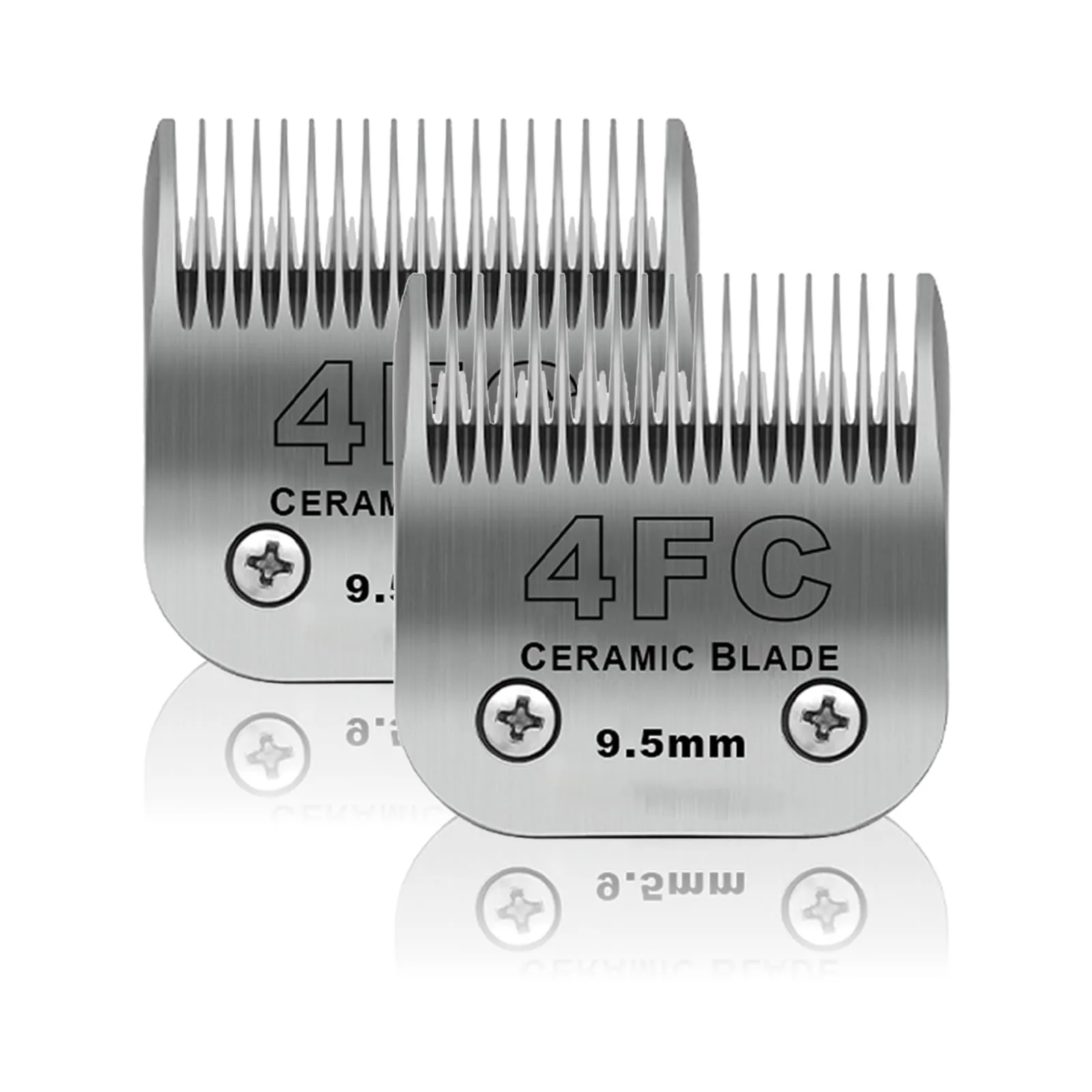 BESTBOMG 2 Pezzi Lama di Ricambio per toelettatura di Cani, Compatibile con Le Serie Heiniger/Moser Max45/Andis/A5 Tosaerba per Cani, Taglia 4FC 3/8"(9,5mm) Lunghezza di Taglio - immagine 1