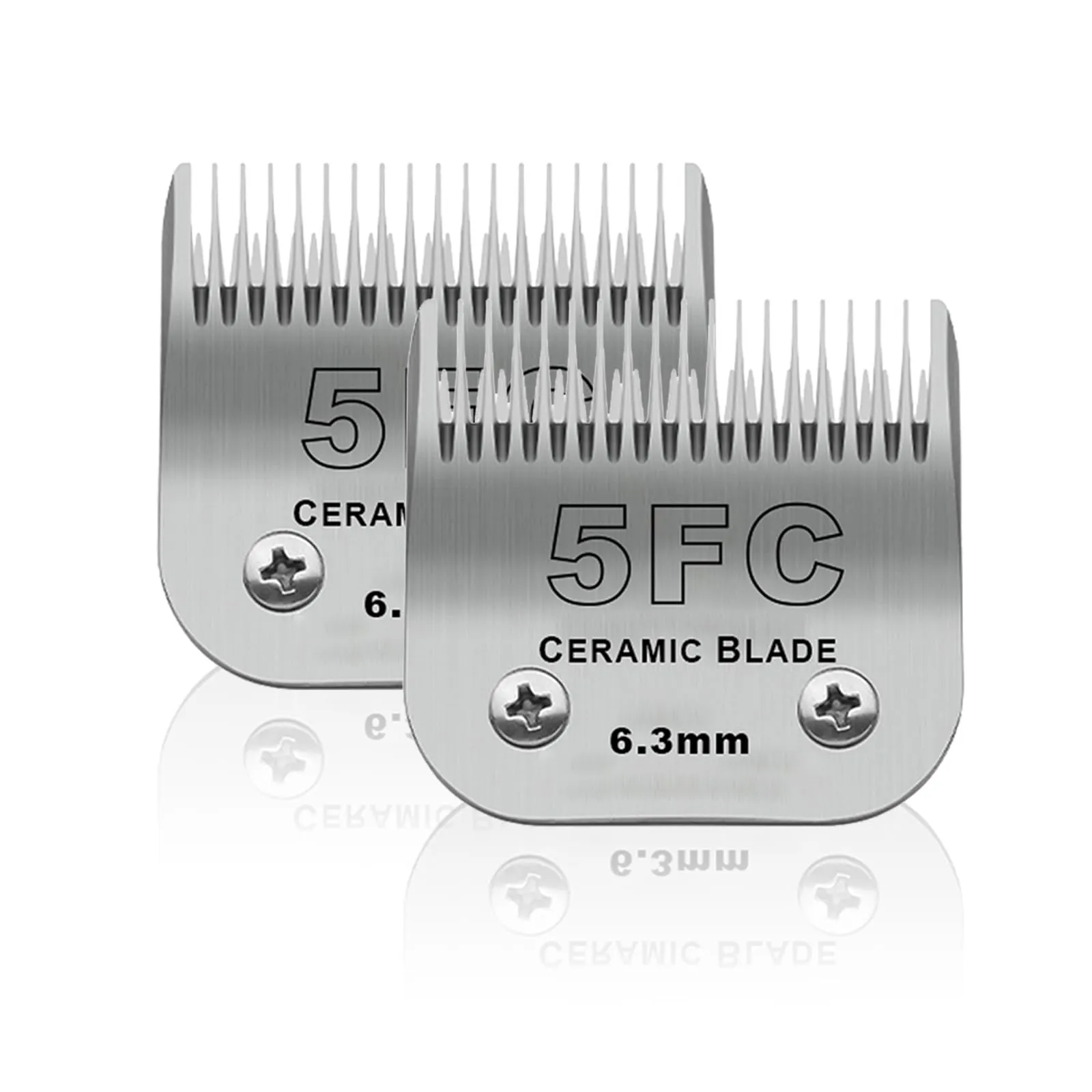 BESTBOMG 2 Pezzi Lama di Ricambio per toelettatura di Cani, Compatibile con Le Serie Heiniger/Moser Max45/Andis/A5 Tosaerba per Cani, Taglia 5FC 1/4"(6,3mm) Lunghezza di Taglio - immagine 1