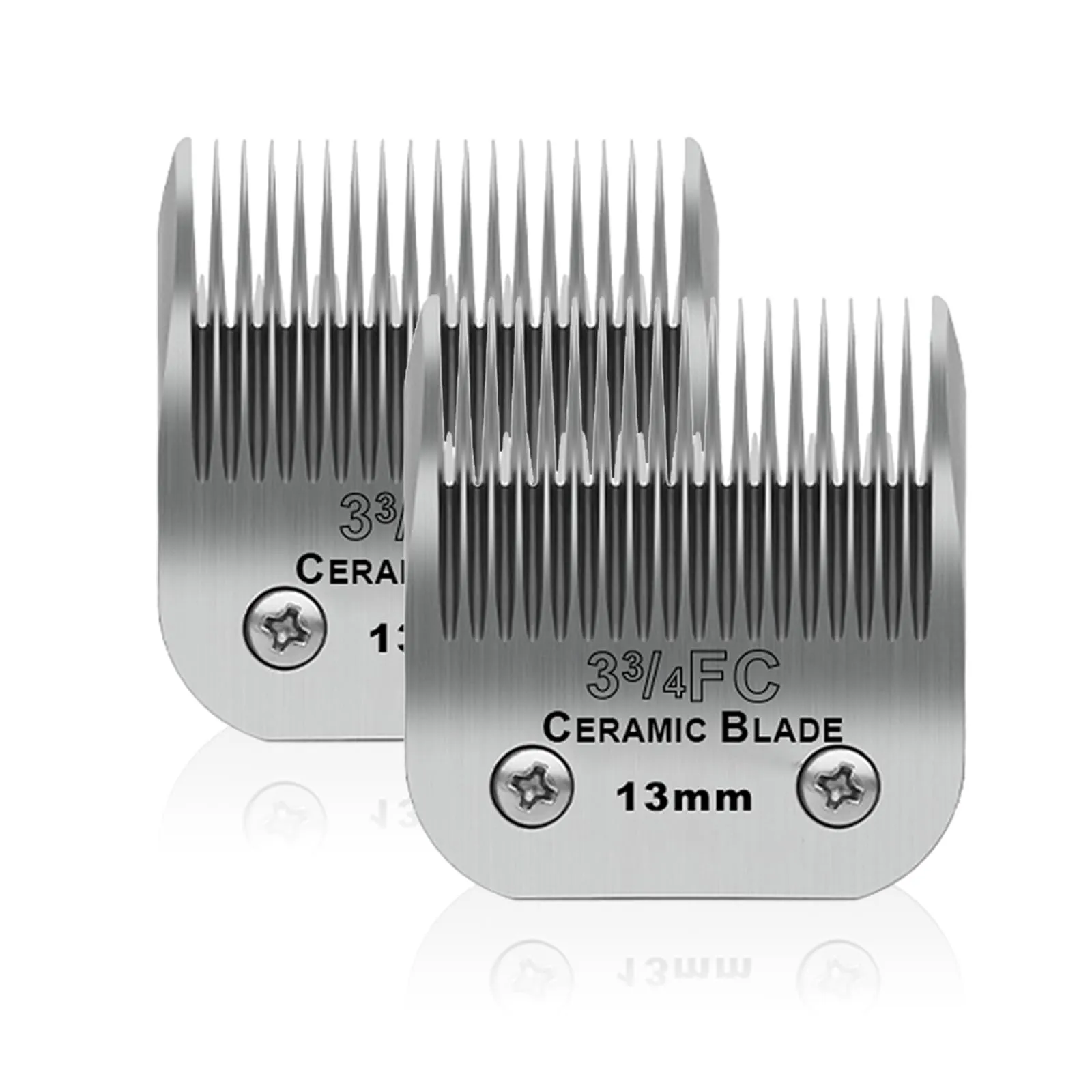 BESTBOMG 2 Pezzi Lama di Ricambio per toelettatura di Cani, Compatibile con Le Serie Heiniger/Moser Max45/Andis A5 Tosaerba per Cani, Taglia 3-3/4FC 1/2"(13mm) Lunghezza di Taglio - immagine 1
