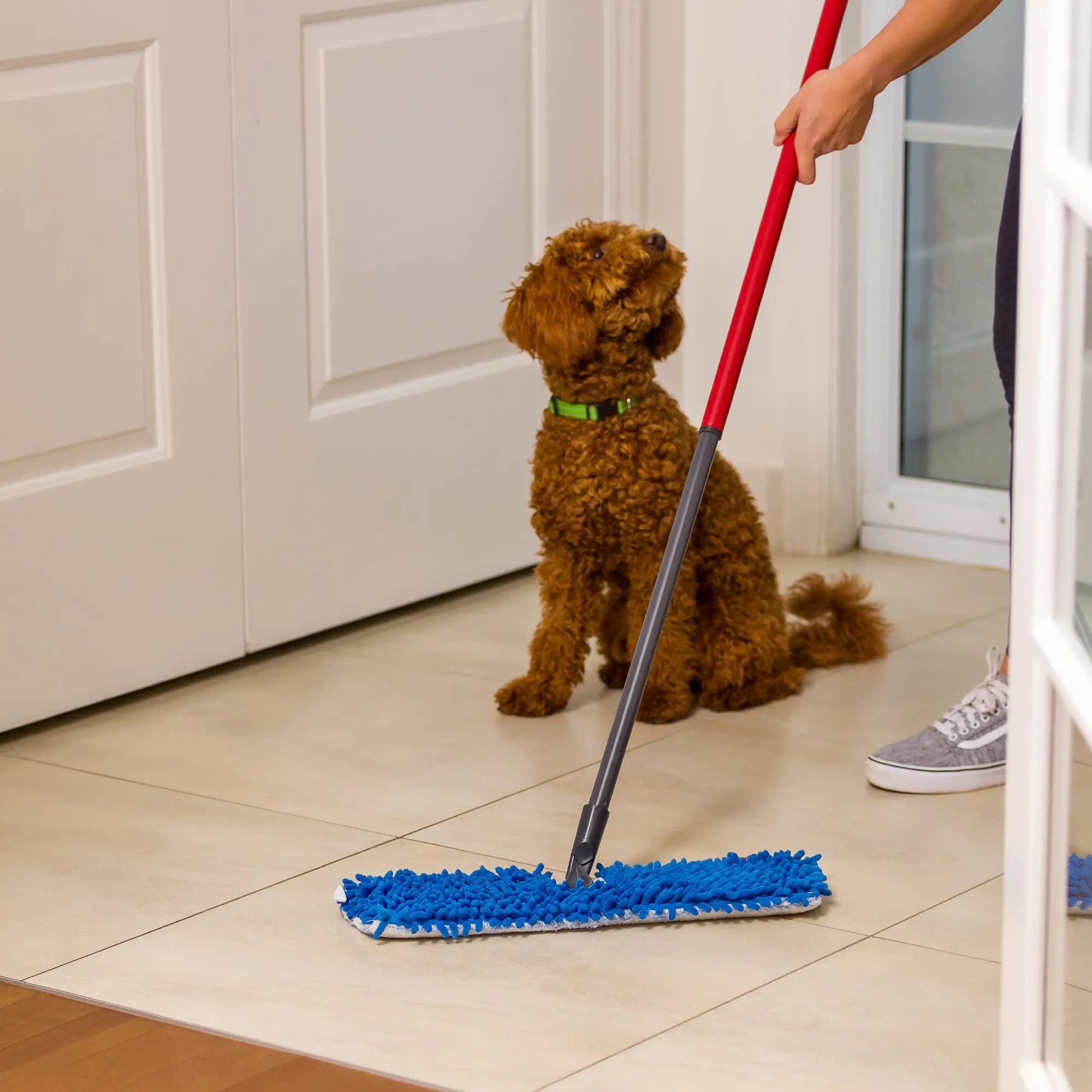 Vileda Scopa Microfibre Flip Mop Pet Pro, Rosso, Grande - immagine 4