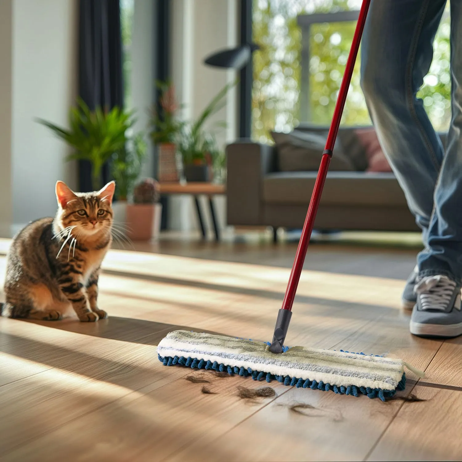 Vileda Scopa Microfibre Flip Mop Pet Pro, Rosso, Grande - immagine 6