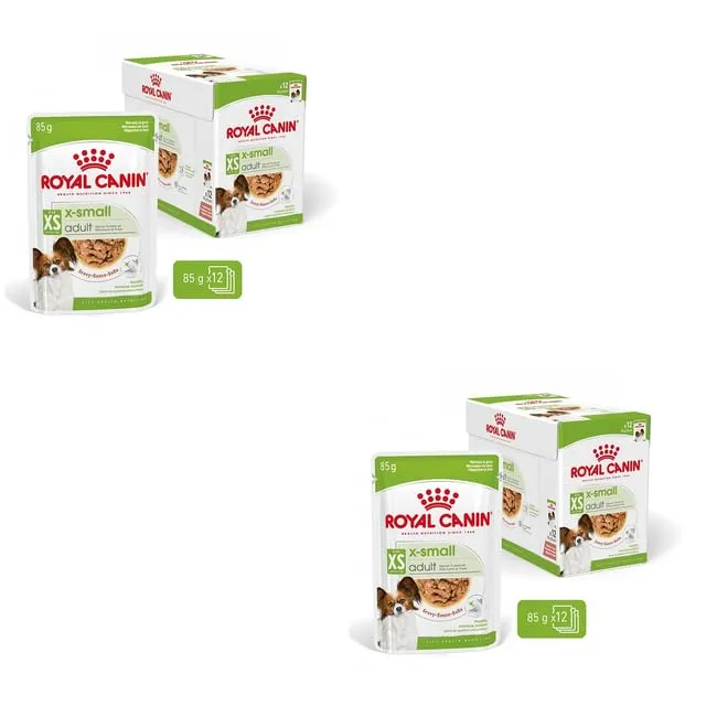 ROYAL CANIN X-Small Adult | Confezione Doppia | 2 x 12 x 85 g | Cibo umido per cani adulti e molto piccoli | A partire dal 10° mese | Con bocconcini in salsa | In buste - immagine 1