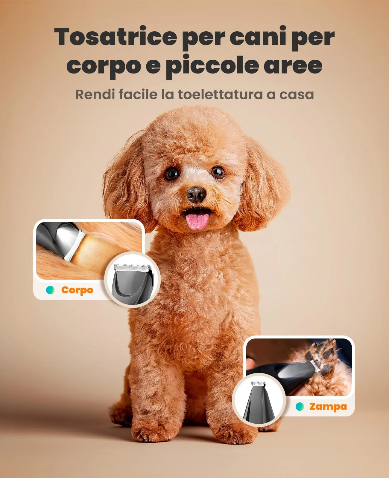 oneisall Tosatrice per Cane Gatto con Luce LED (Blu, 2-in-1) - immagine 4