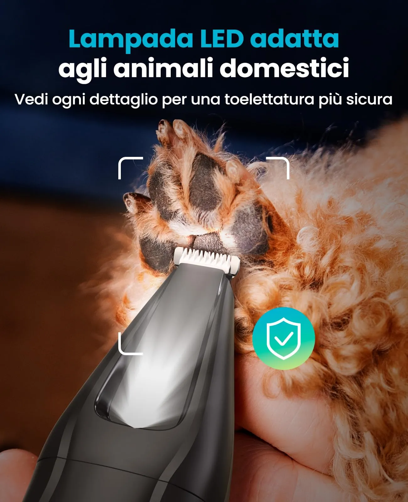 oneisall Tosatrice per Cane Gatto con Luce LED (Blu, 2-in-1) - immagine 7