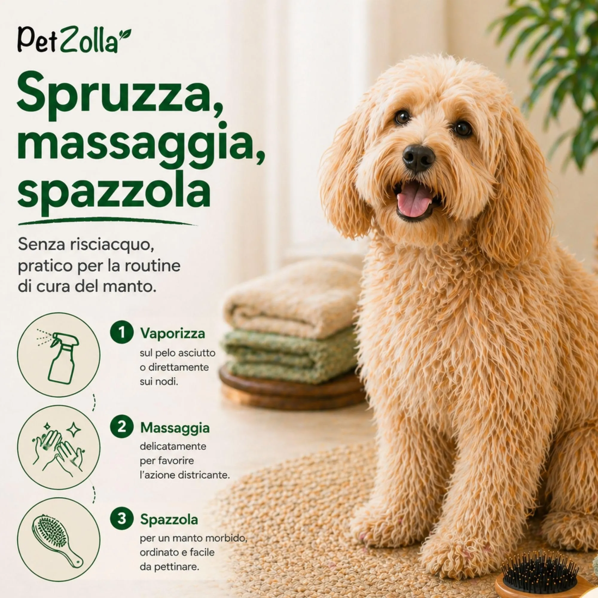 Spray districante sciogli nodi pelo cane 750ml, Districante pelo cane con Olio di Neem Bio, Argan e Timo, protegge nutre ed igienizza, delicato ed efficacie, Made in Italy - immagine 5