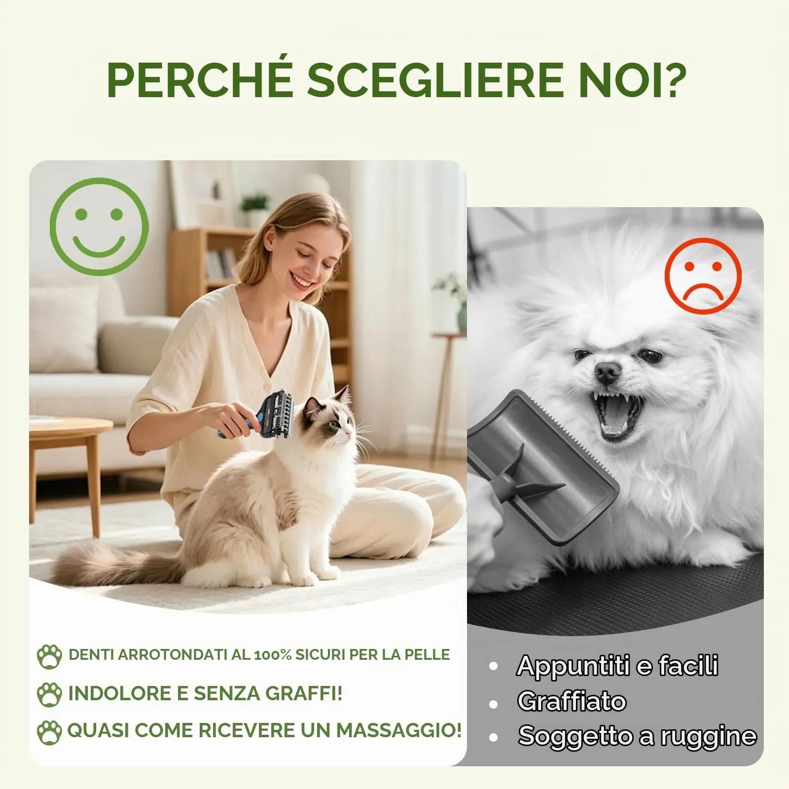 Spazzola per Cani & Pelo, Professionale Pettine Gatti per Pelo (blu) - immagine 4