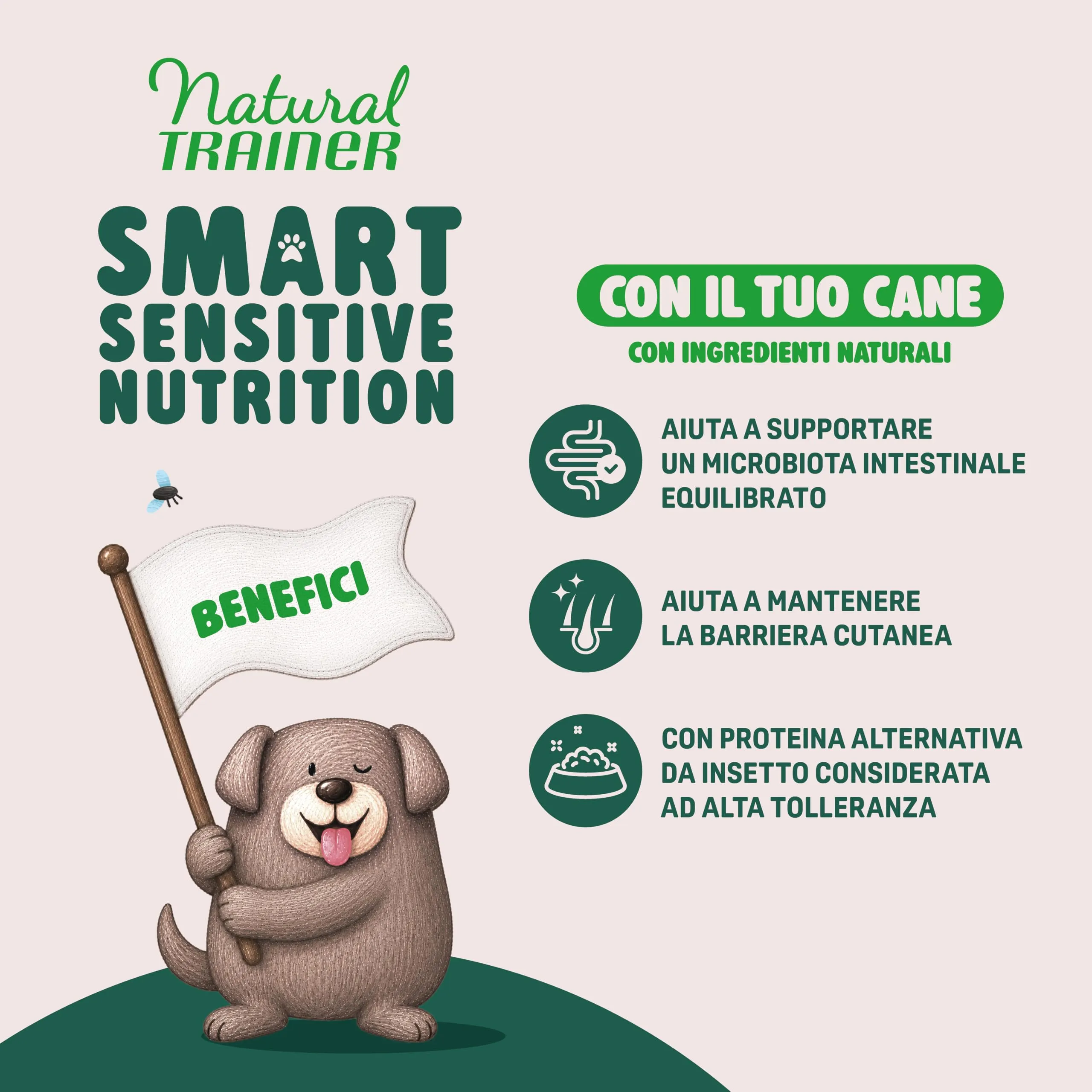 Natural Trainer Sensitive No Grain Adult Cane Salmone & Insetto 1,5kg - immagine 3