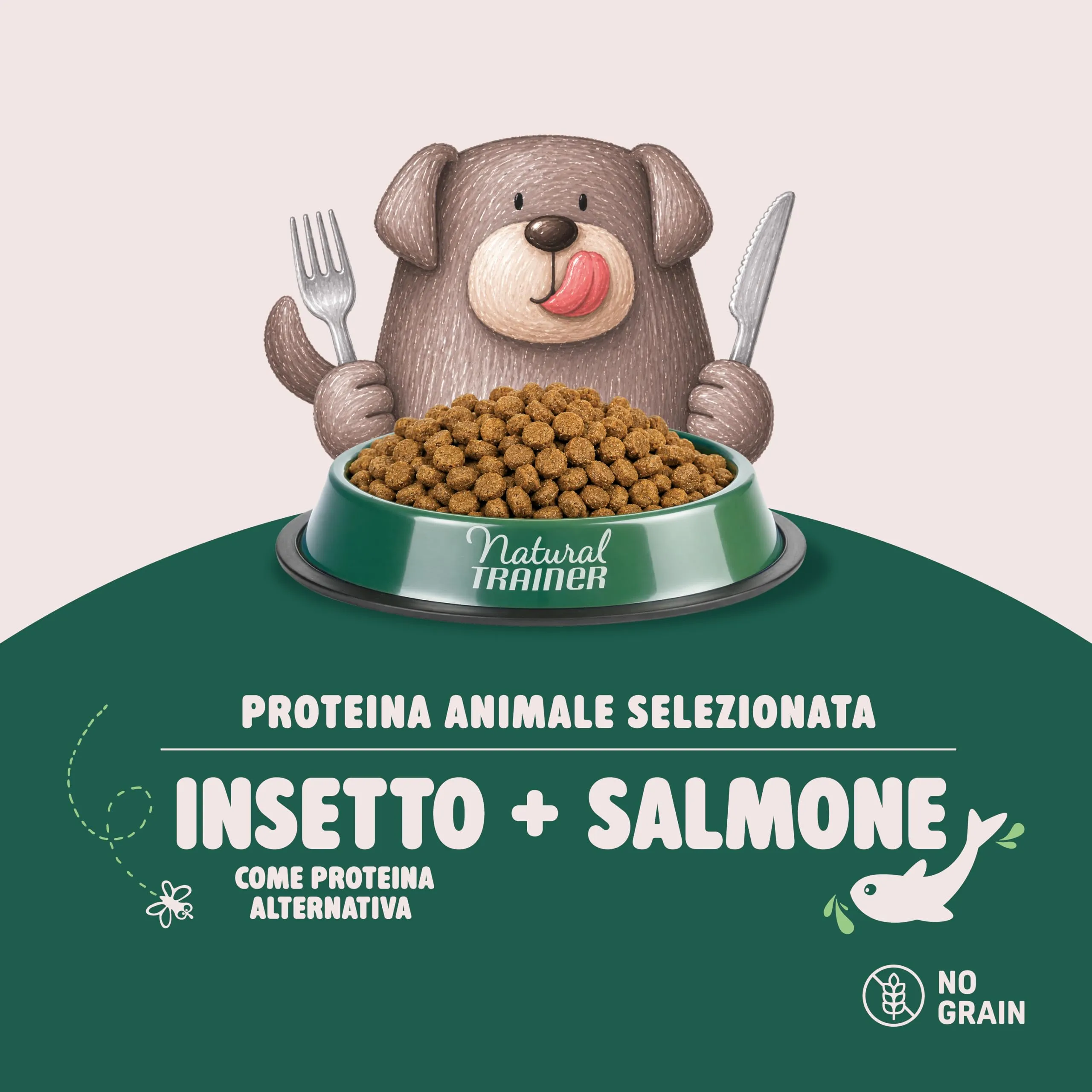 Natural Trainer Sensitive No Grain Adult Cane Salmone & Insetto 1,5kg - immagine 5